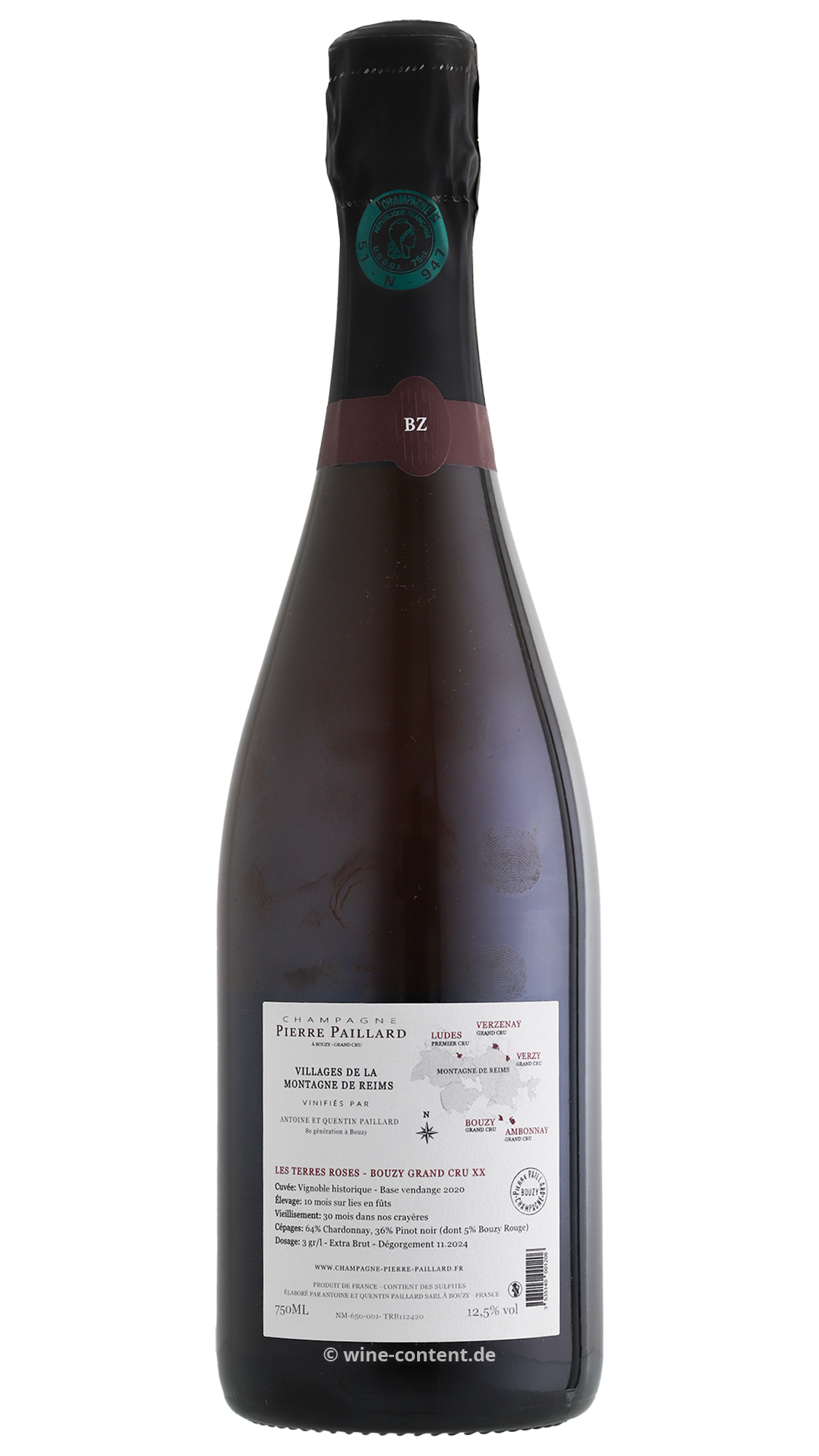 Champagner Rosé Bouzy Grand Cru Les Terres Roses Extra Brut