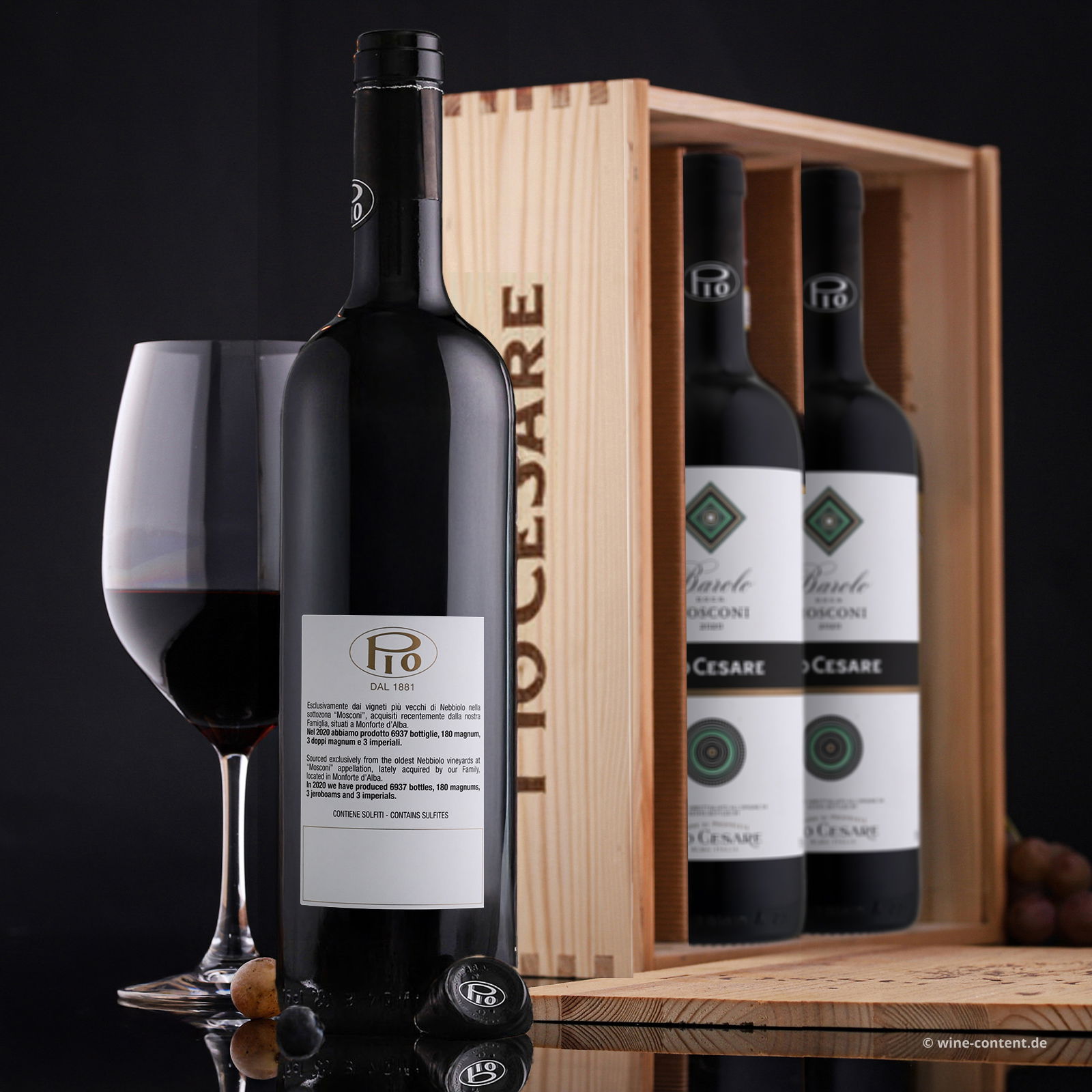 3er-Holzkiste Barolo 2020 Mosconi