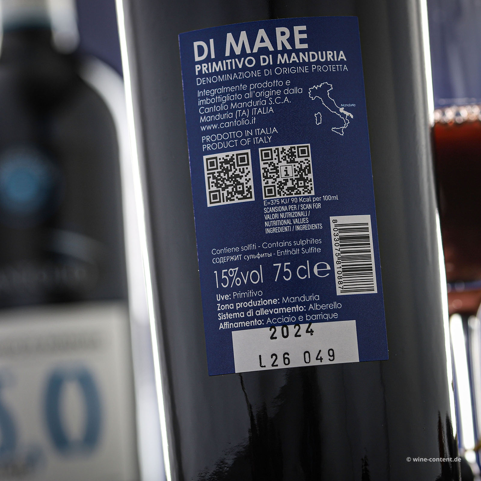 Primitivo di Manduria 2024 di Mare 15,0