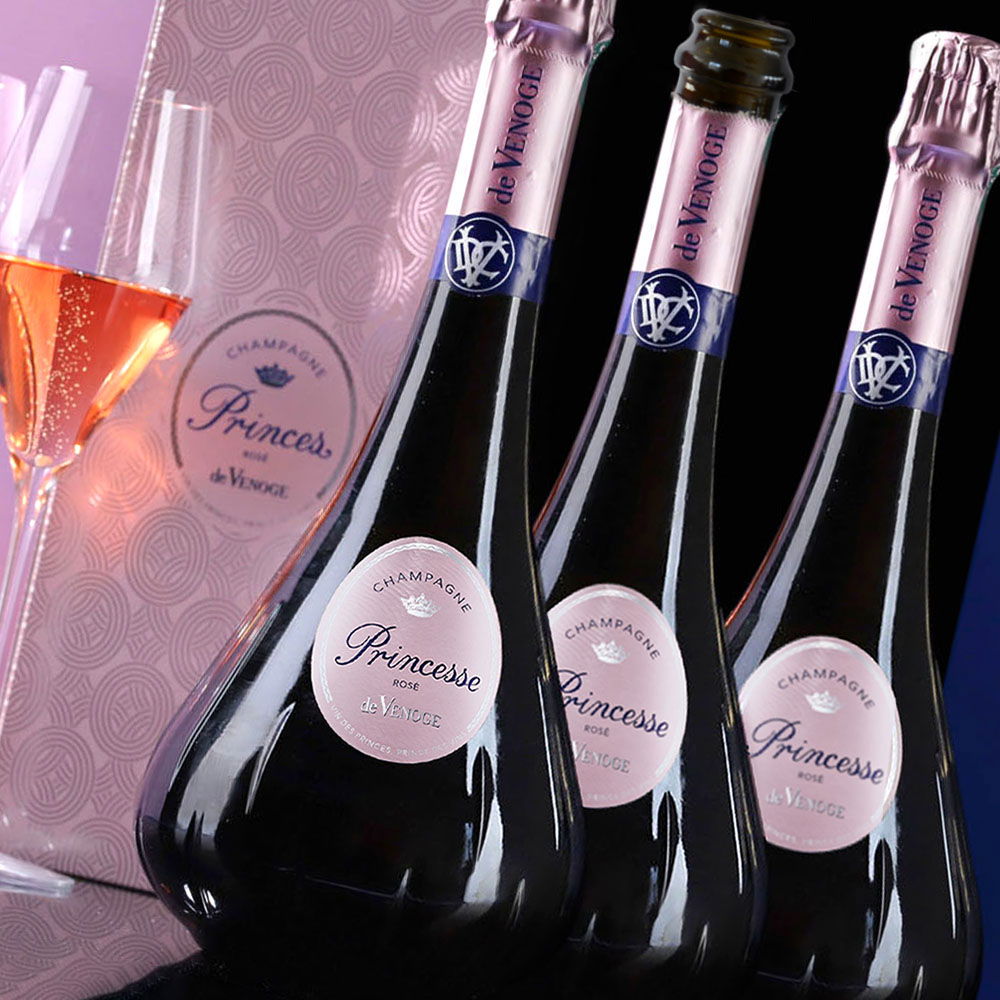 3er-Paket Champagner Rosé Princesse Brut