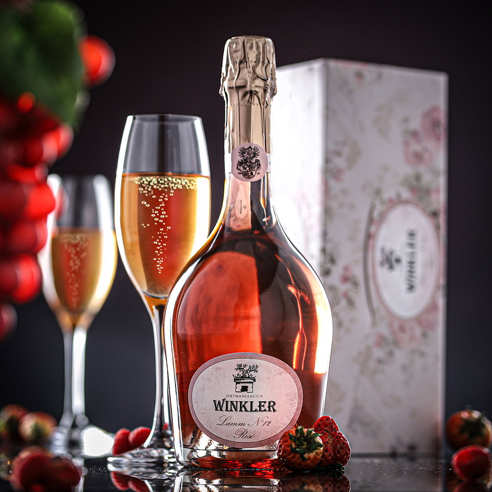 1x Spumante Lamm Rosé N°12 Extra Brut in Geschenkverpackung