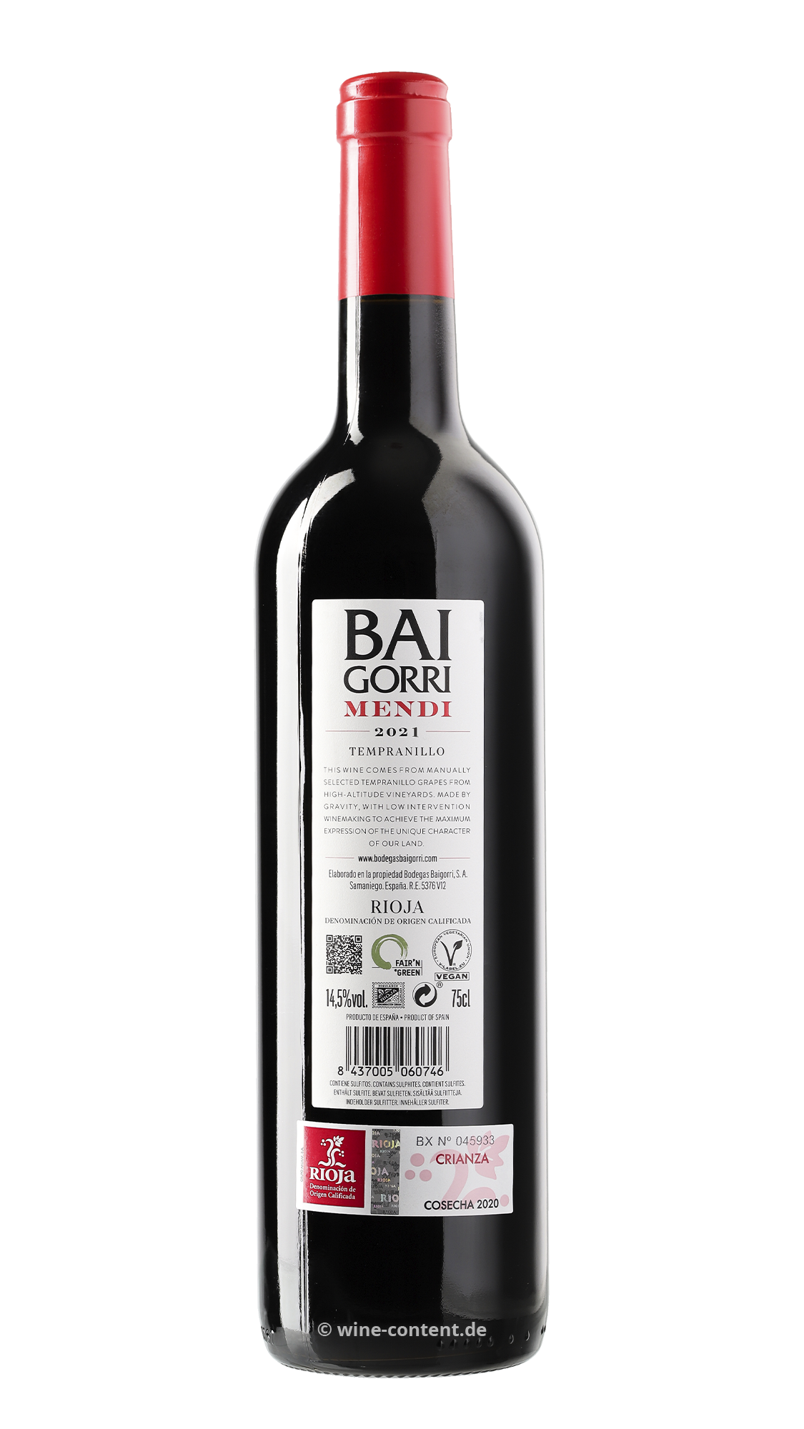 Rioja Crianza 2021 Mendi