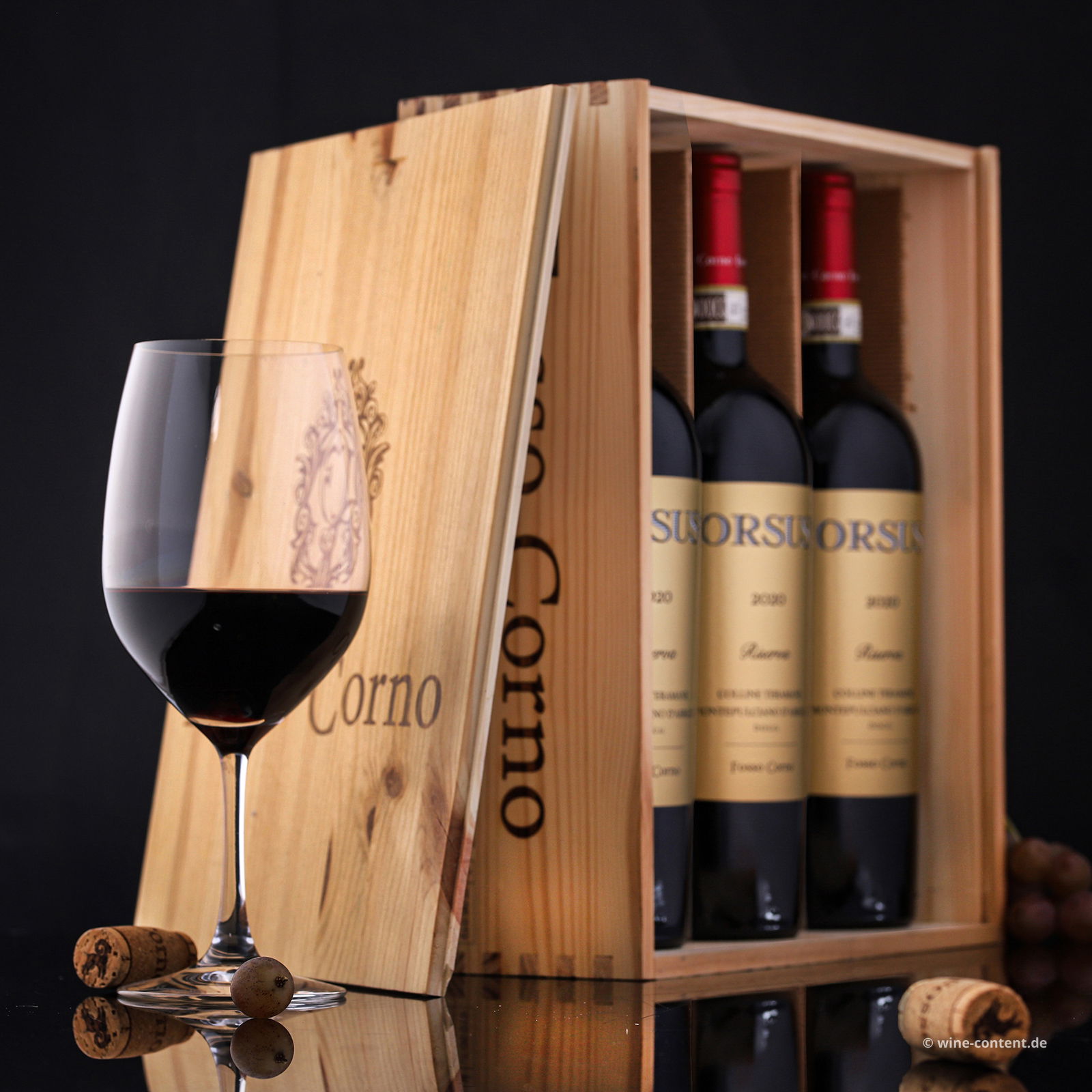 3er-Holzkiste Montepulciano d'Abruzzo Riserva 2020 Orsus Gold