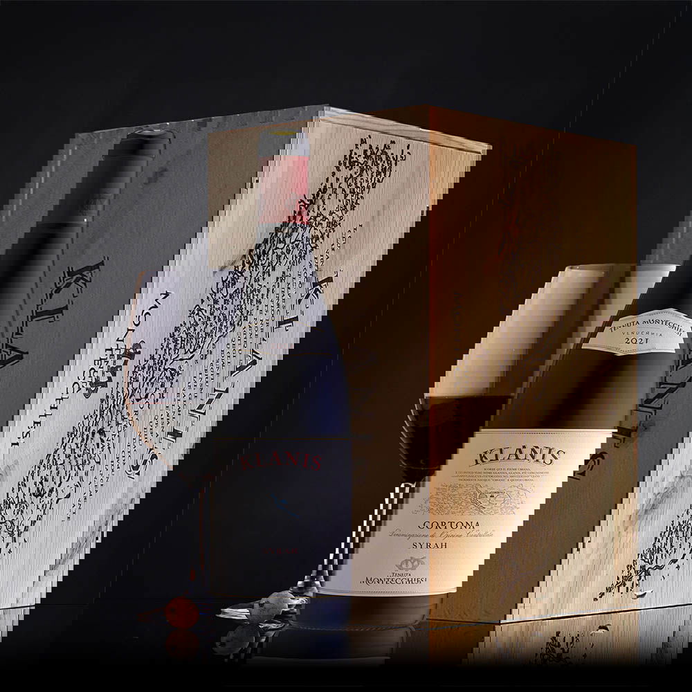 6er-Holzkiste Syrah Cortona 2021 Tenuta Montecchiesi Klanis