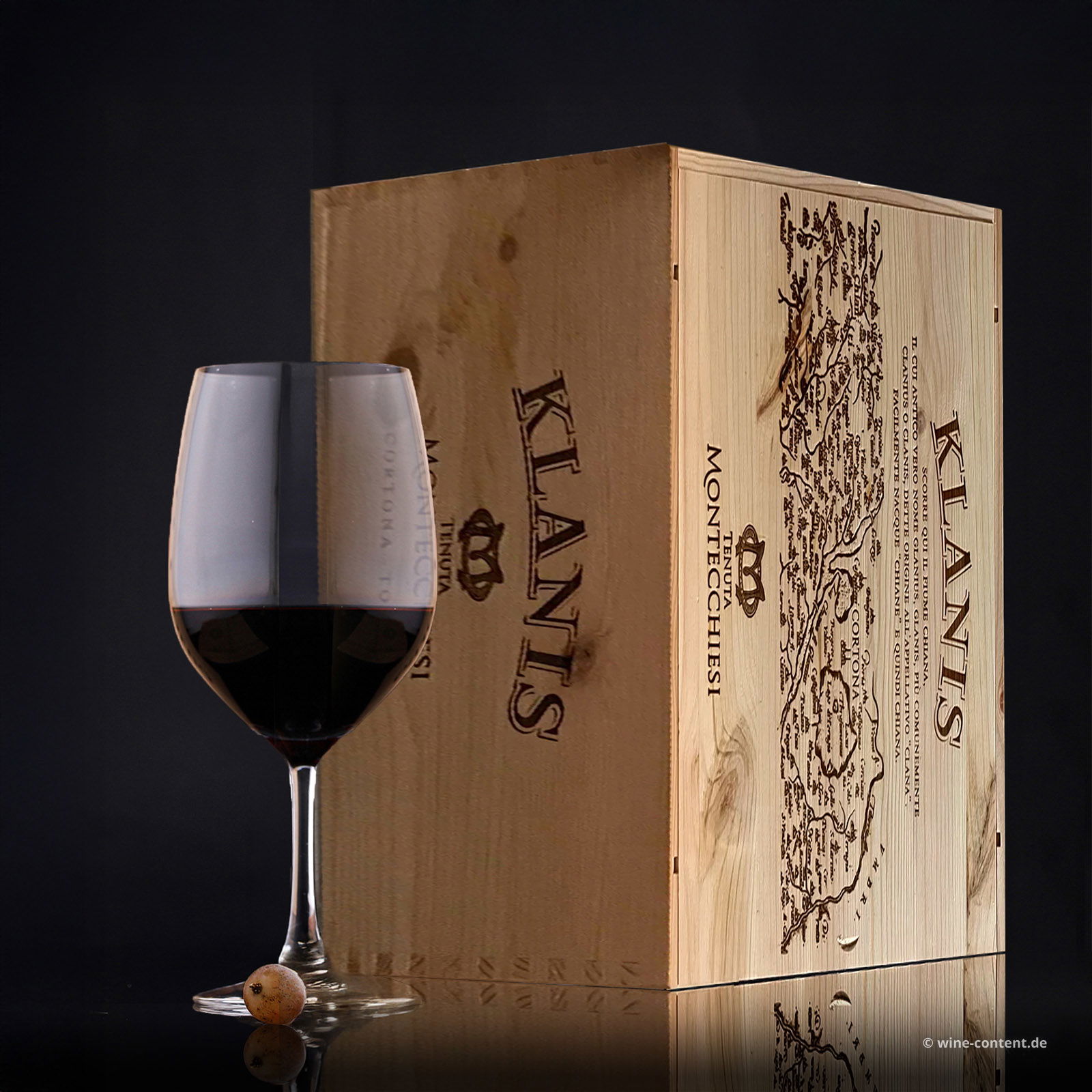 6er-Holzkiste Syrah Cortona 2021 Tenuta Montecchiesi Klanis