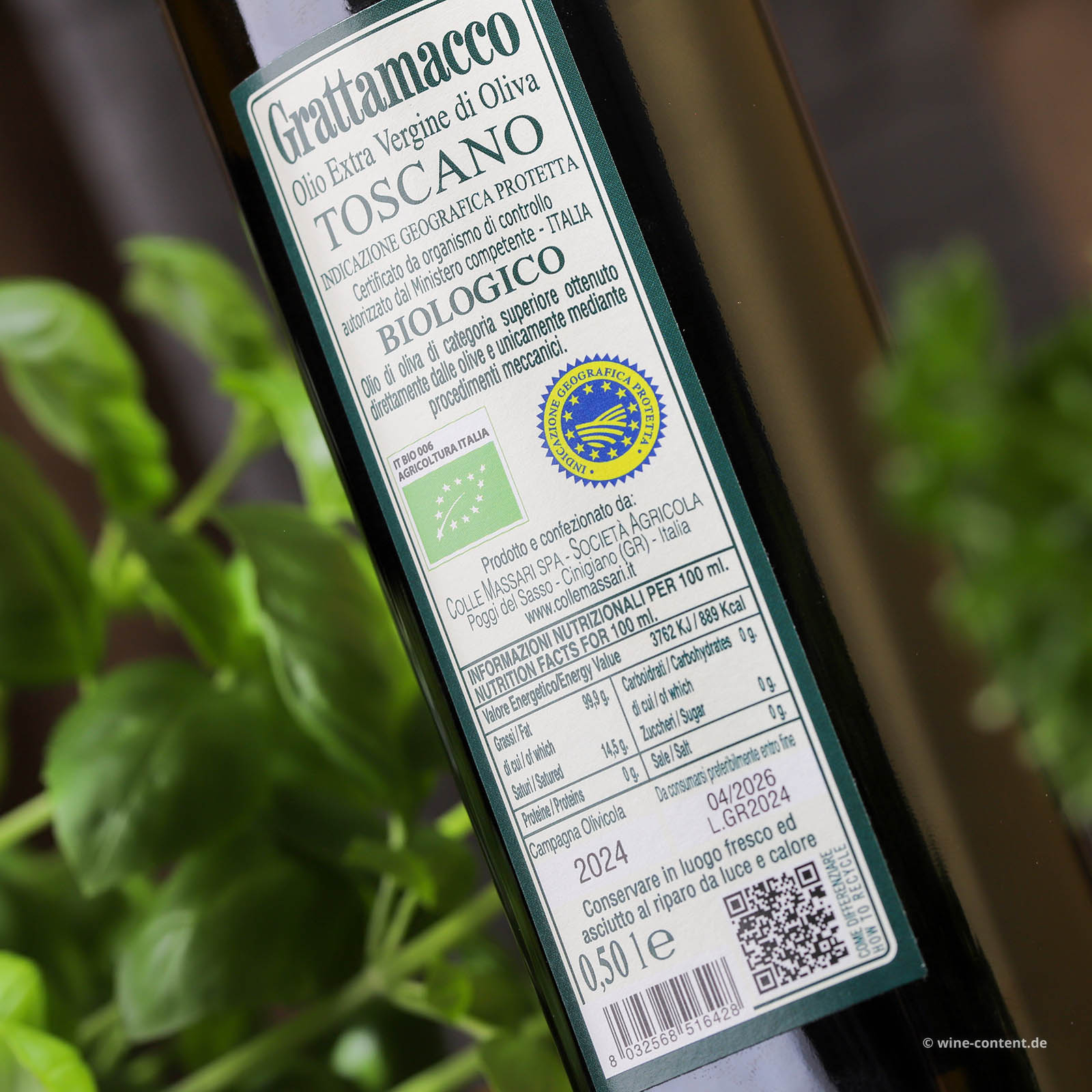 0,5 L Olivenöl Extra Vergine Toscano 2024 Bio