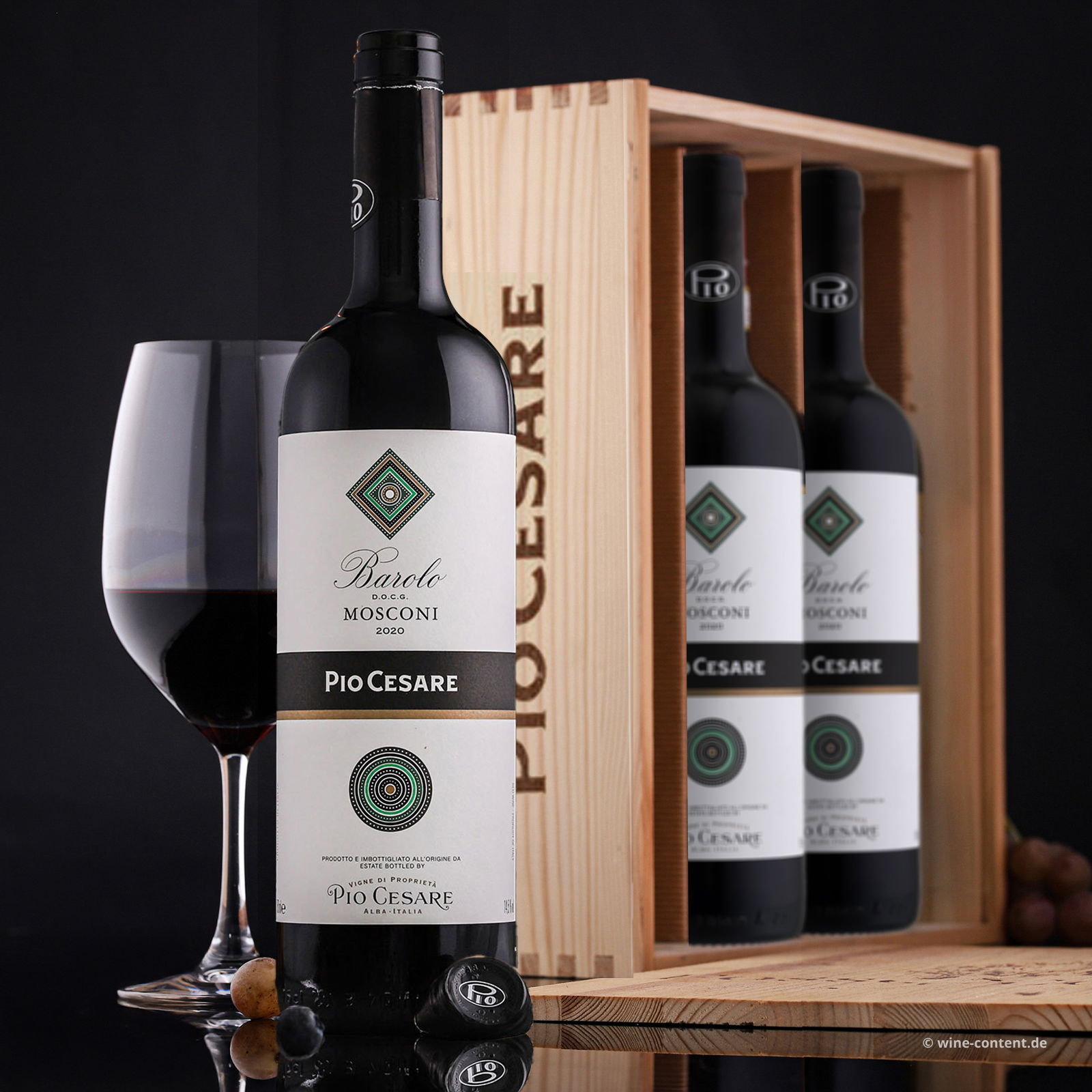 3er-Holzkiste Barolo 2020 Mosconi