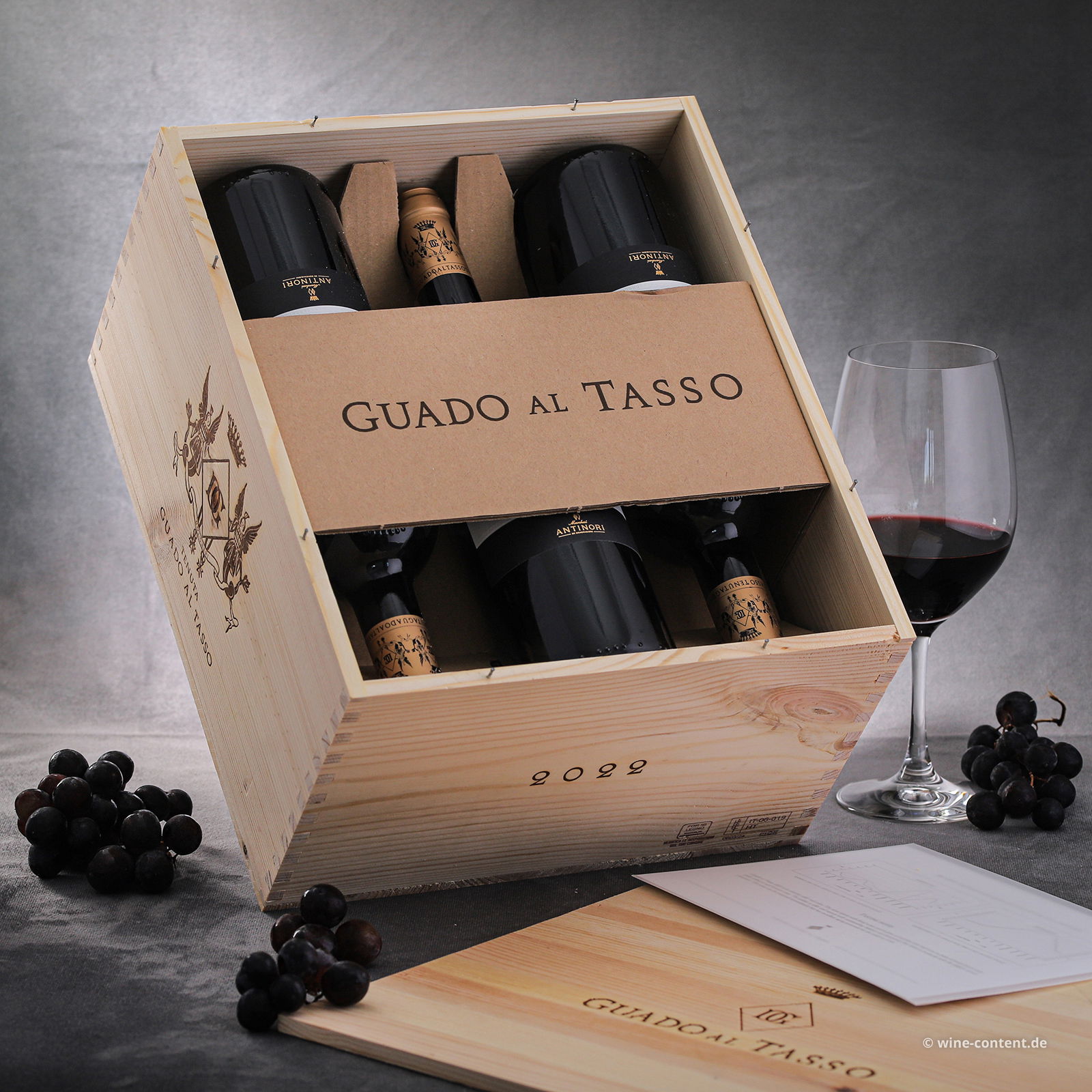 6er-Holzkiste Bolgheri Rosso Superiore 2022 Guado al Tasso