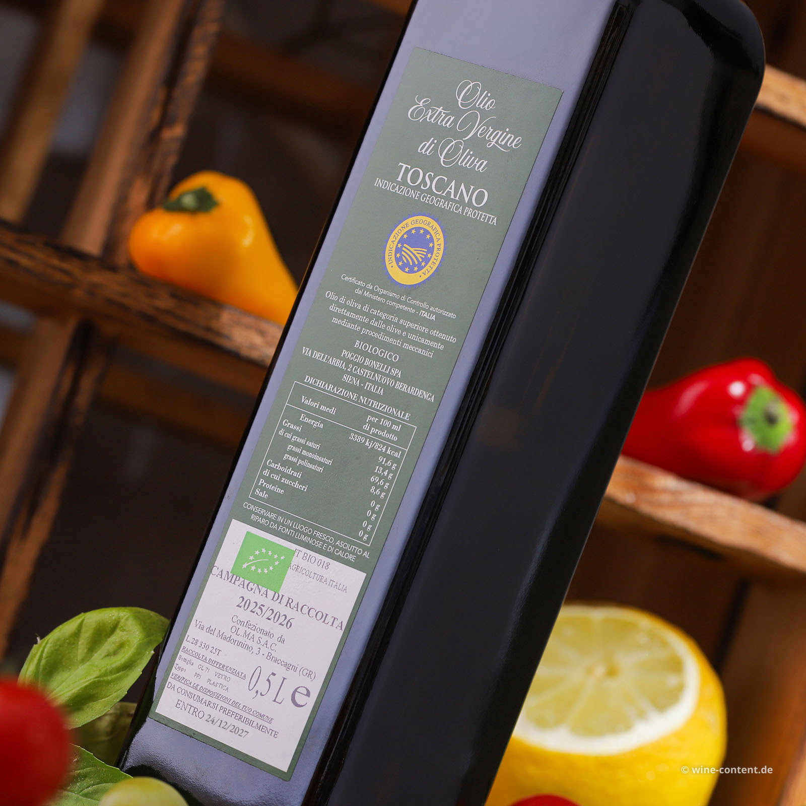 0,5 L Olivenöl Extra Vergine Toscano 2025 Bio
