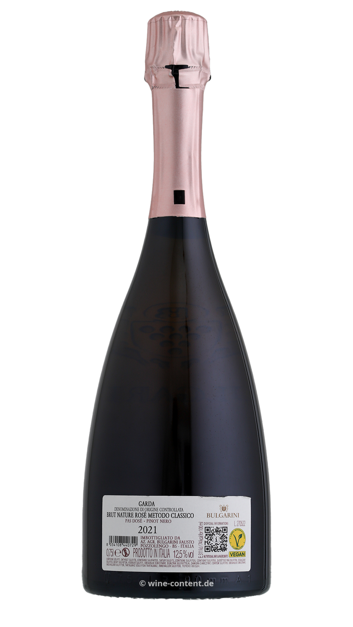Pinot Nero Spumante Rosé 2021 Brut Nature