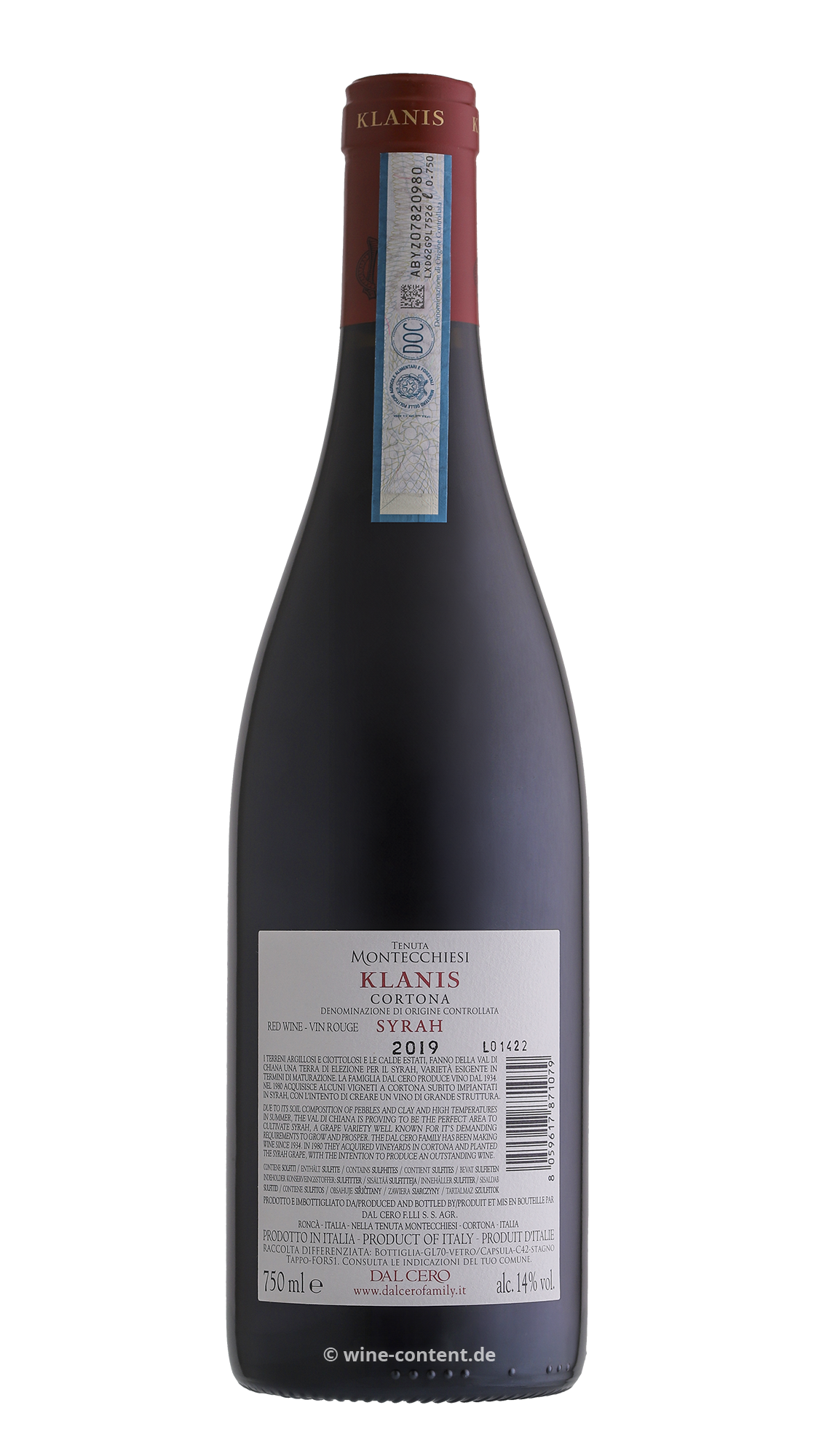 Syrah Cortona 2019 Tenuta Montecchiesi Klanis