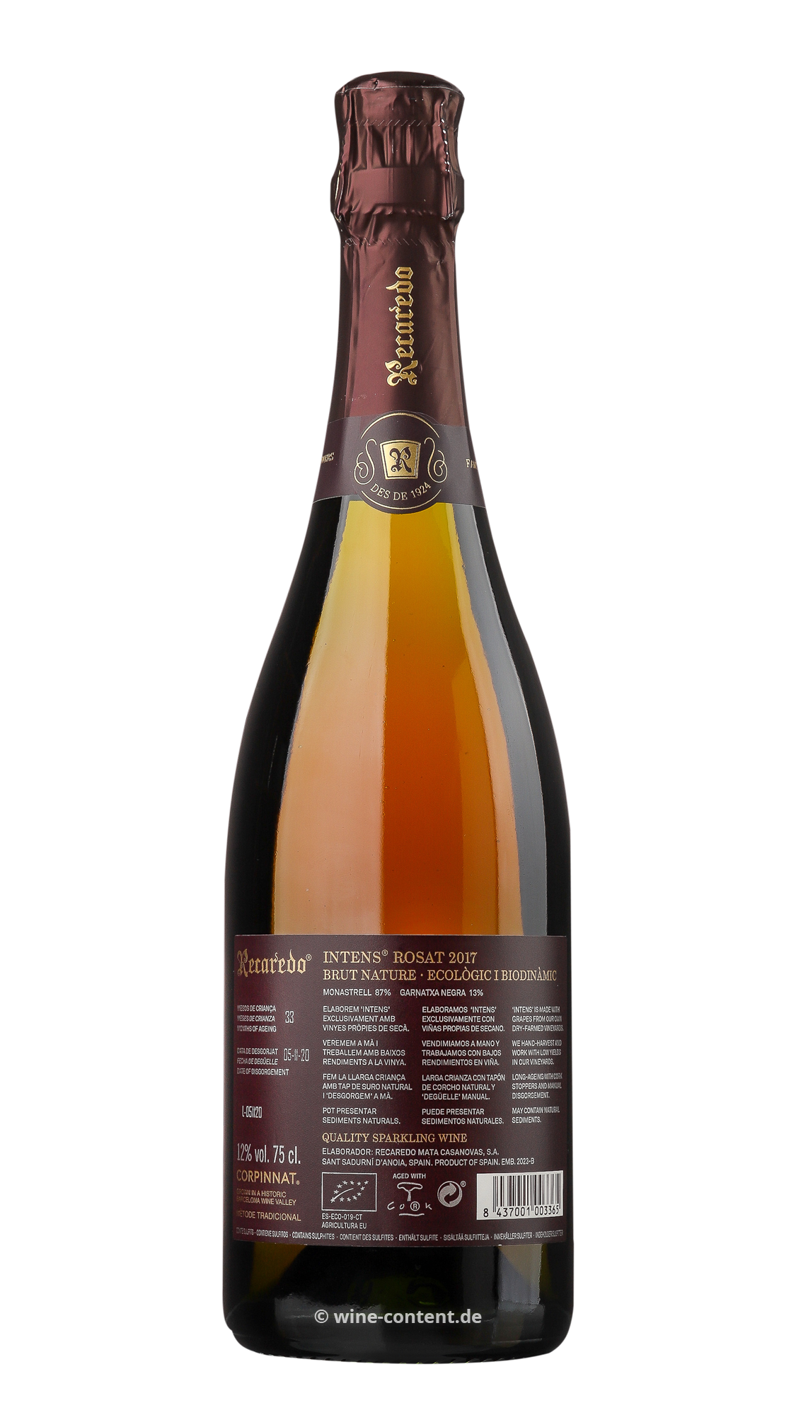 Corpinnat Rosat 2017 Intens Brut Nature Bio