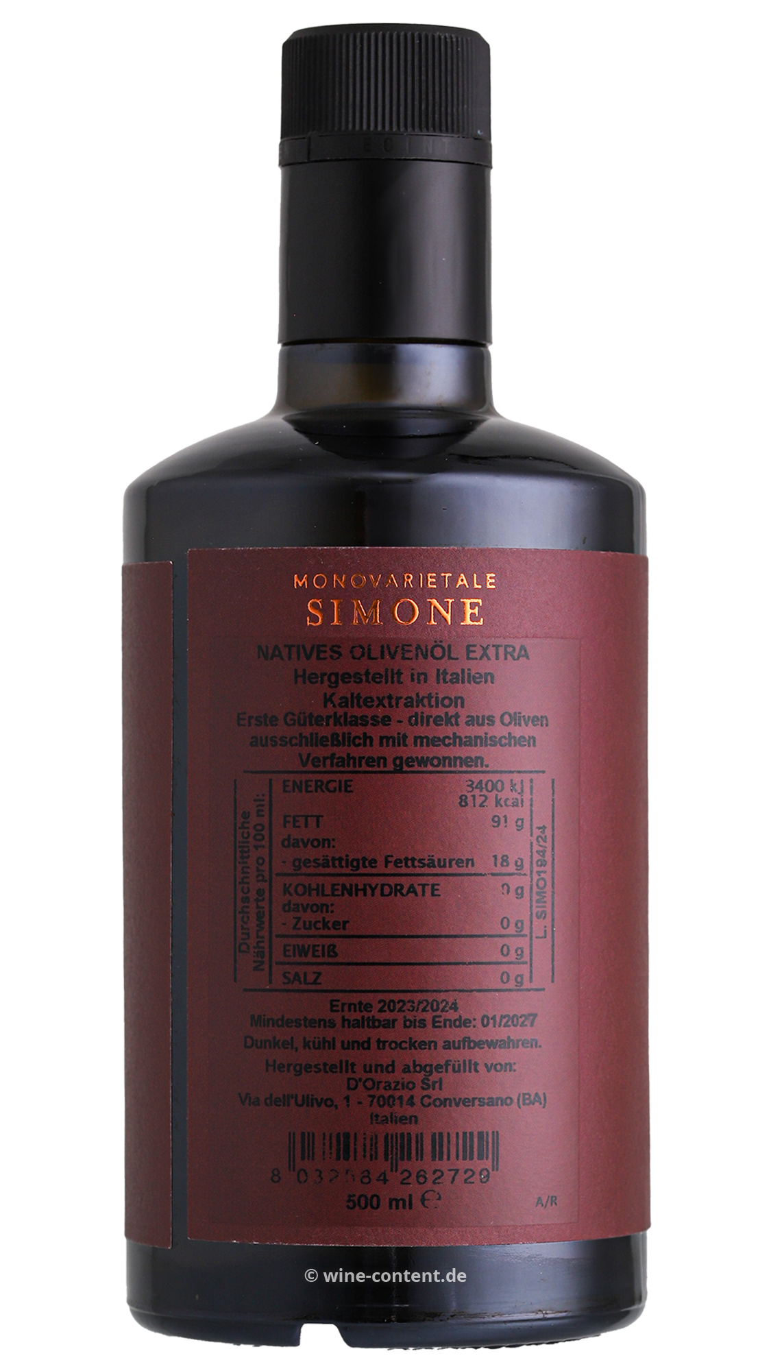 0,5 L Olivenöl Extra Vergine Simone