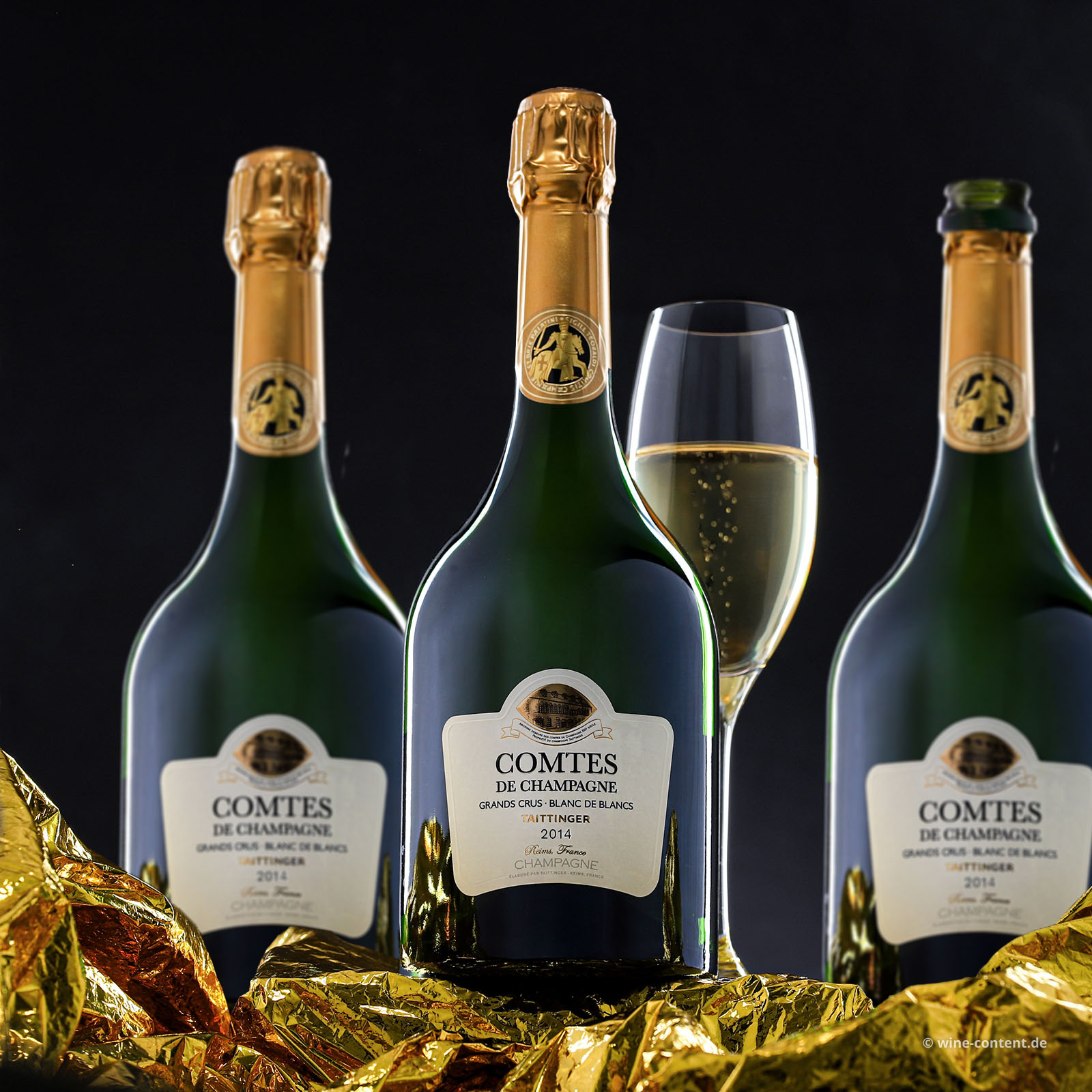 3er-Paket Champagner 2014 Comtes de Champagne Brut