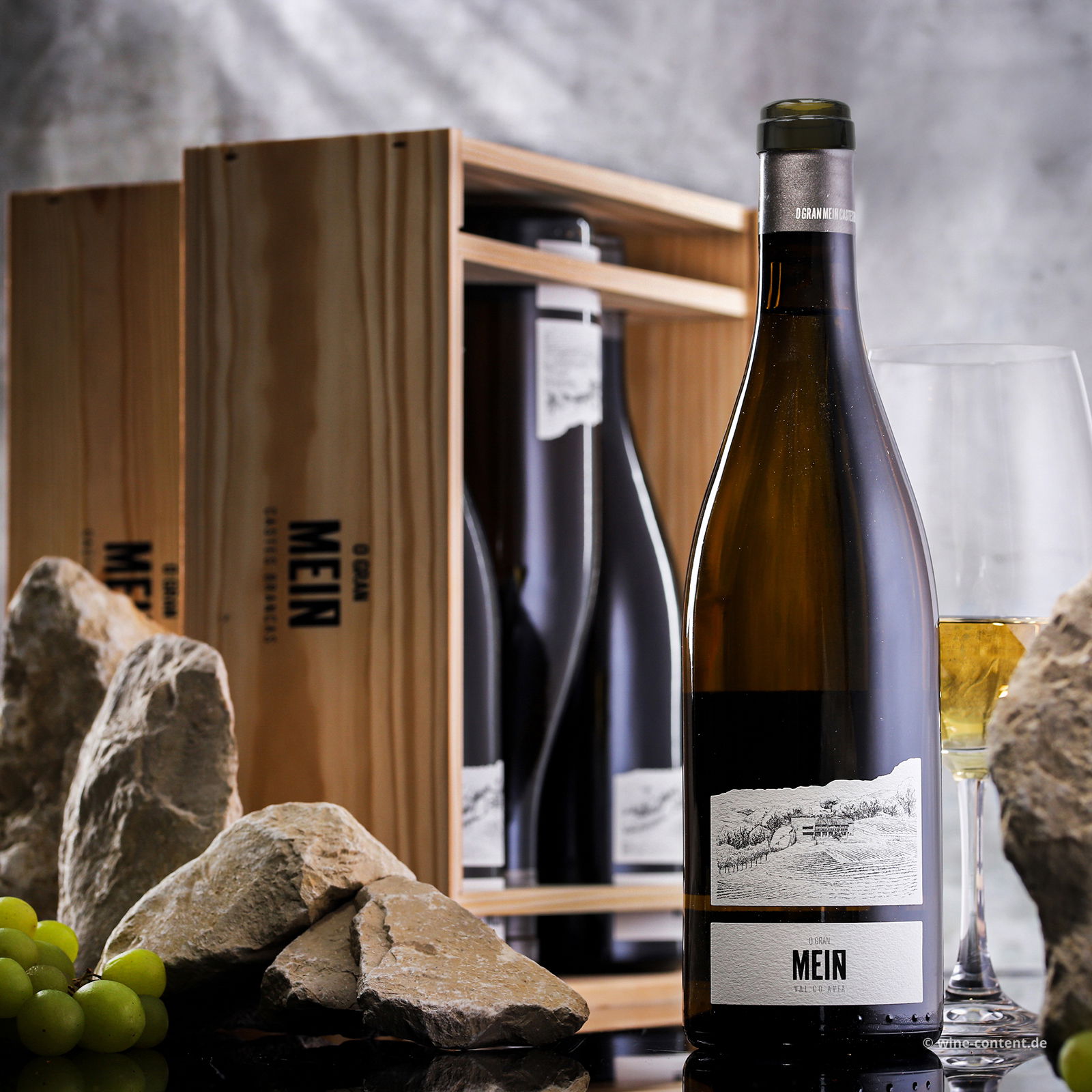 6er-Holzkiste Ribeiro Blanco 2020 O Gran Meín