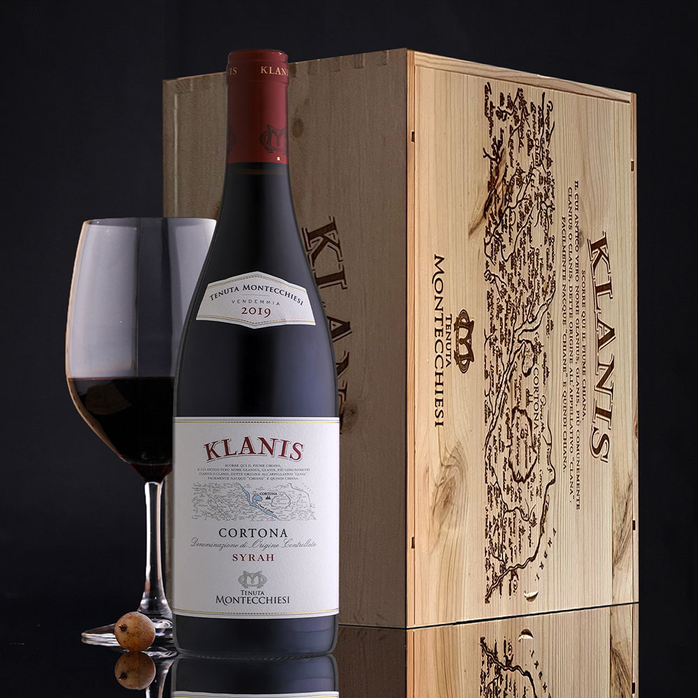 6er-Holzkiste Syrah Cortona 2019 Tenuta Montecchiesi Klanis