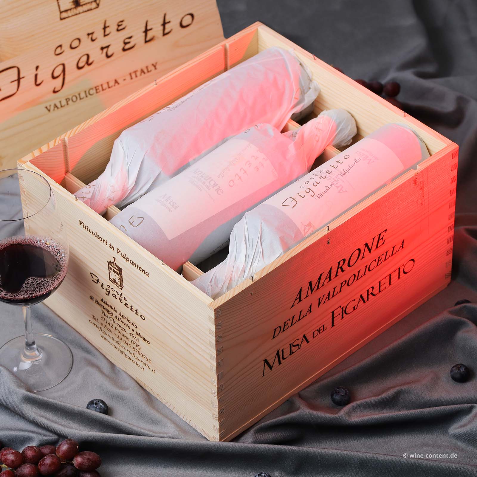 6er-Holzkiste Amarone Valpantena 2019 Musa del Figaretto