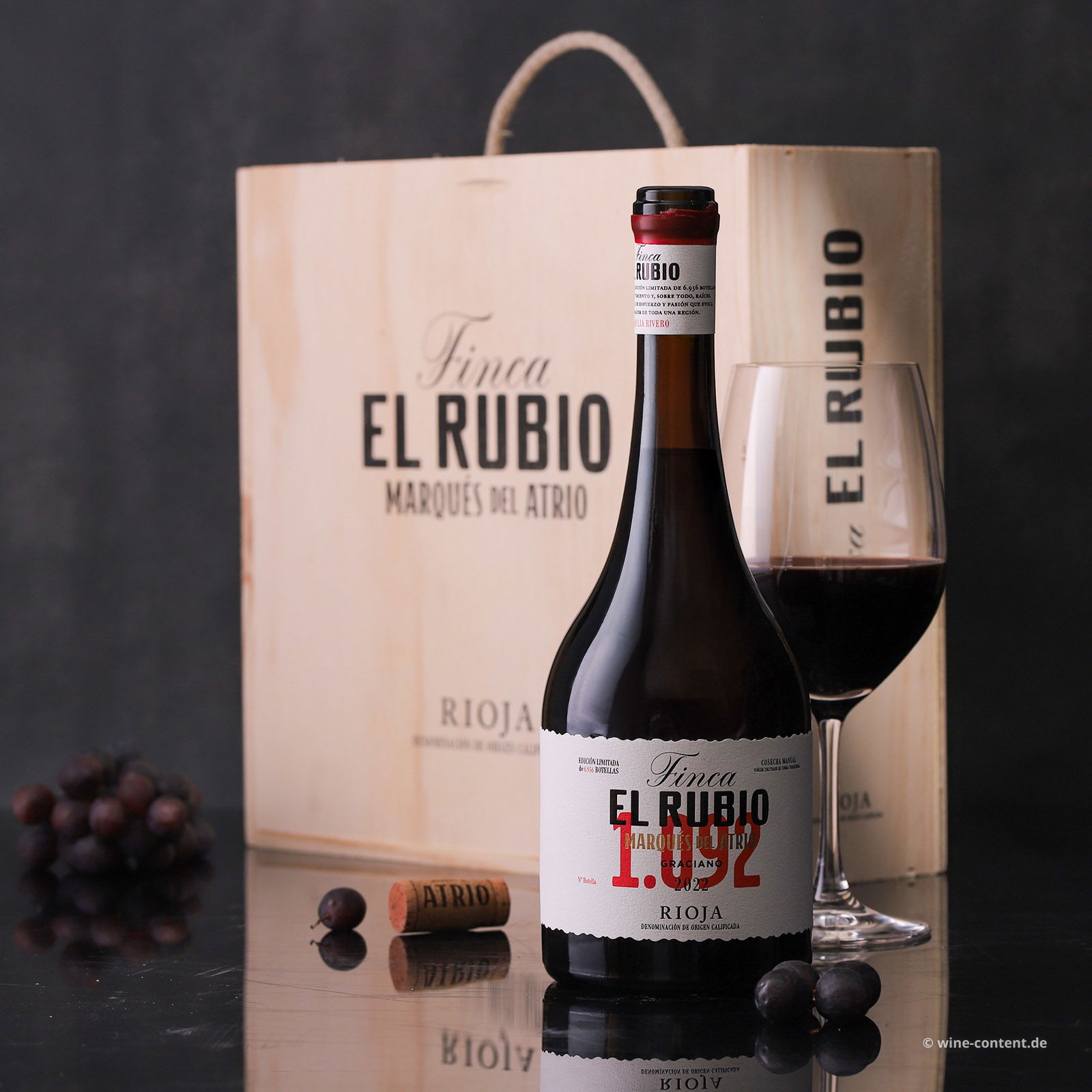 3er-Holzkiste Rioja 2022 Finca el Rubio