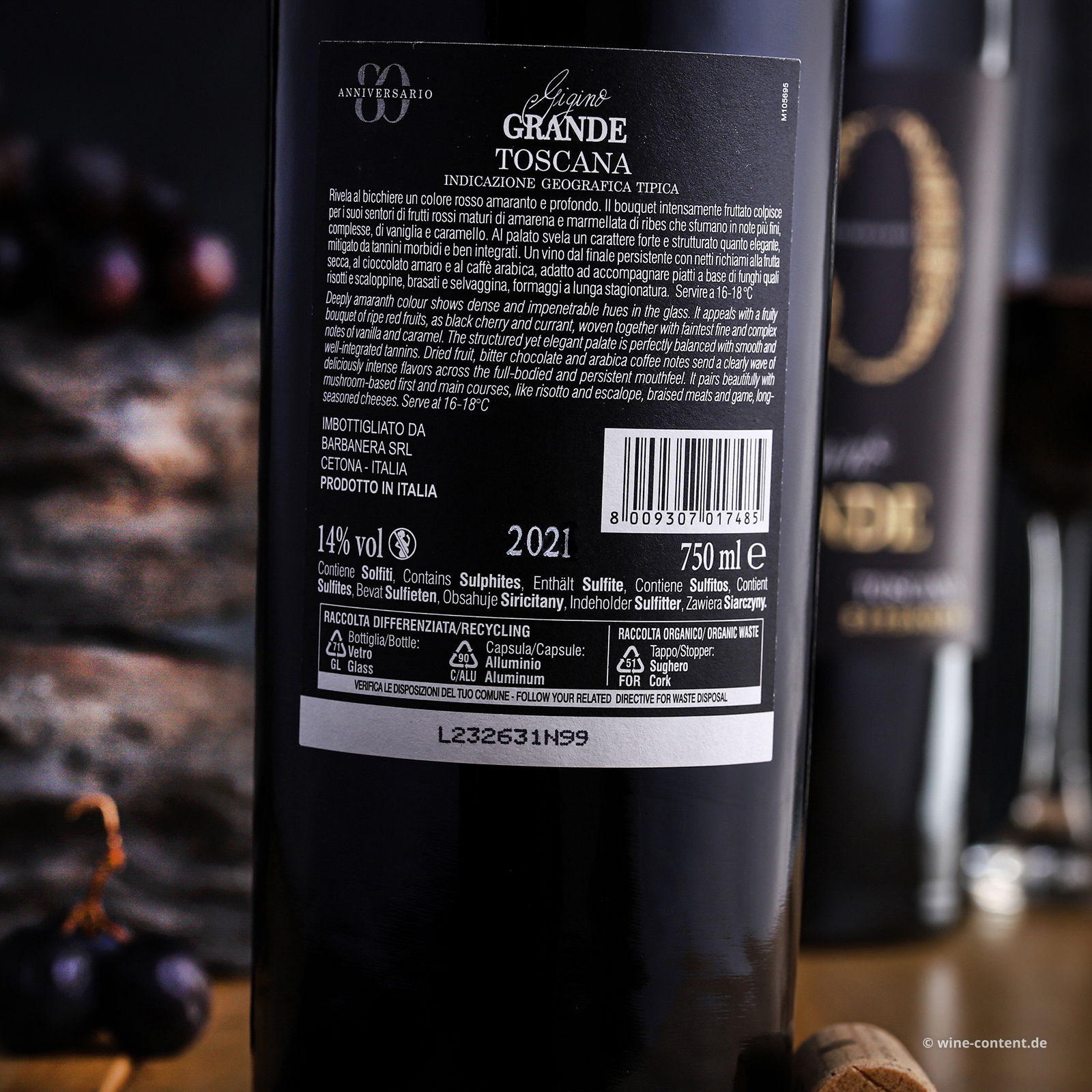 Gigino Grande Rosso 2021 Anniversario 80