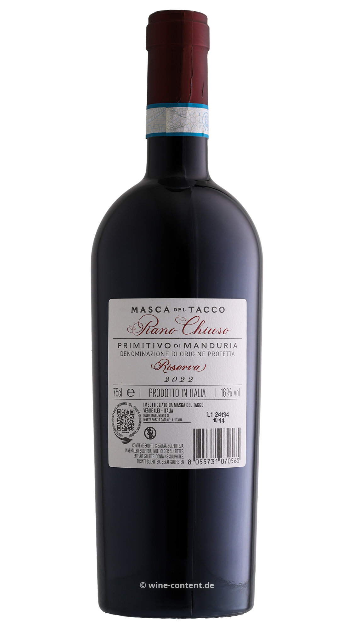 Primitivo di Manduria Riserva 2022 Piano Chiuso