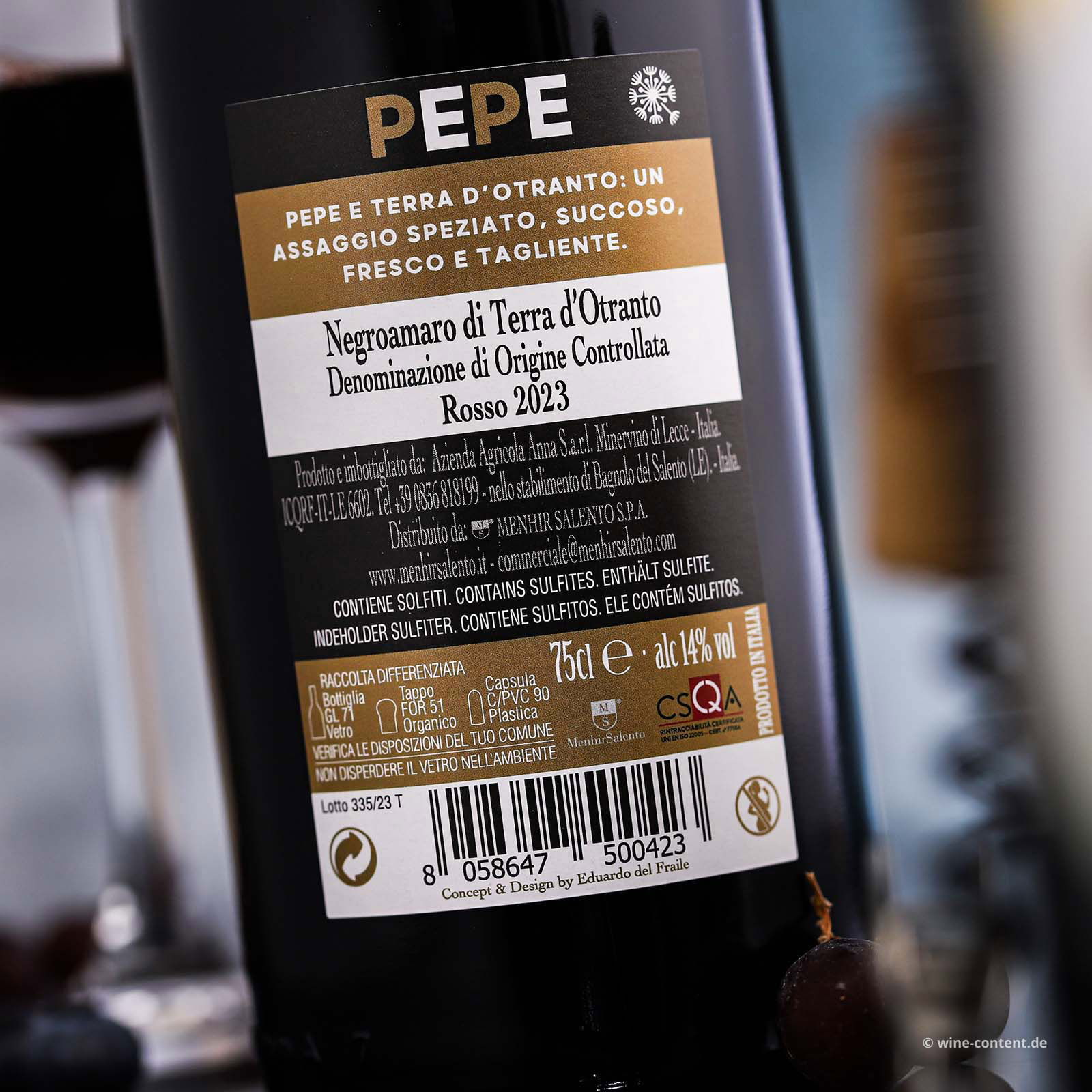 Negroamaro Terra d'Otranto 2023 Pepe