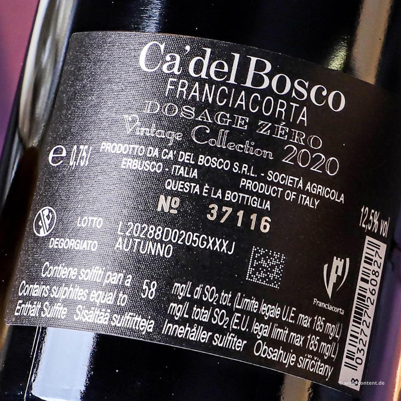 Franciacorta Vintage Collection 2020 Dosage Zero