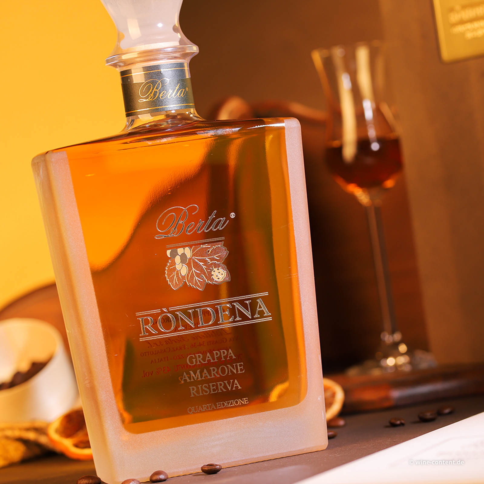 Grappa Amarone Riserva Ròndena in Holzkassette