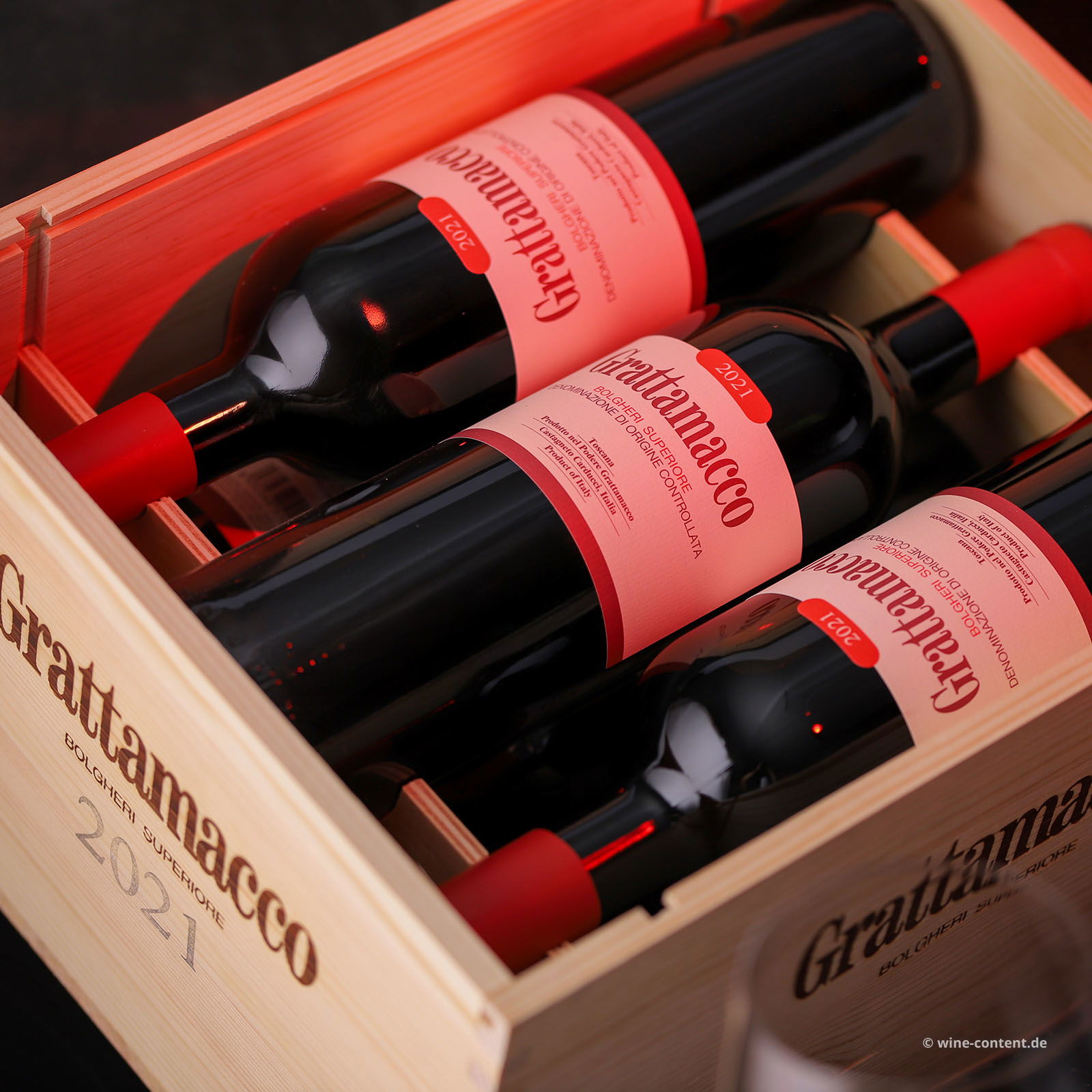 6er-Holzkiste Bolgheri Rosso Superiore 2021 Bio