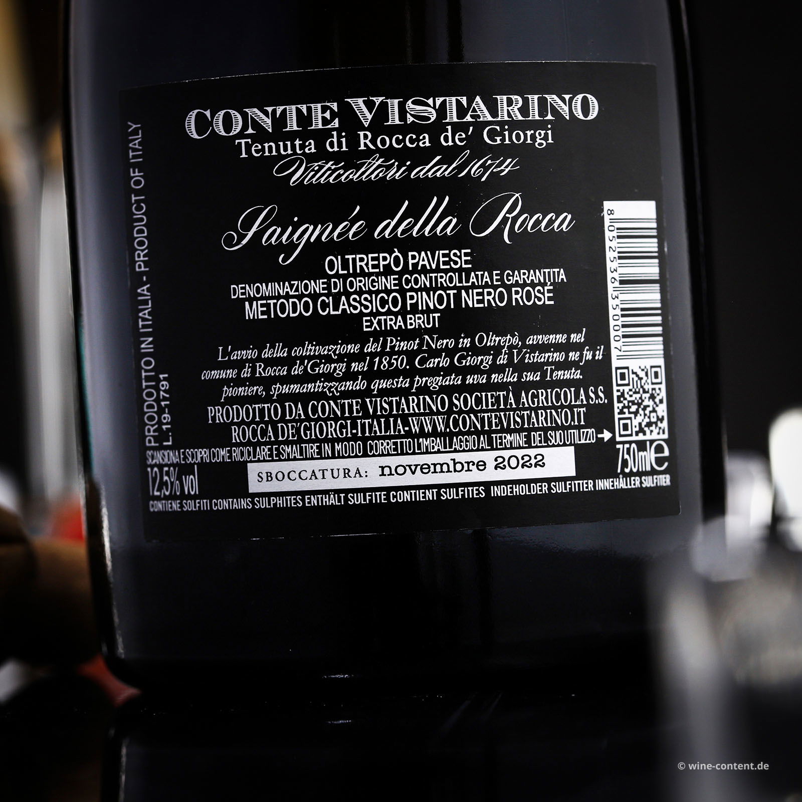 Spumante Rosé Pinot Nero Saignée della Rocca Extra Brut