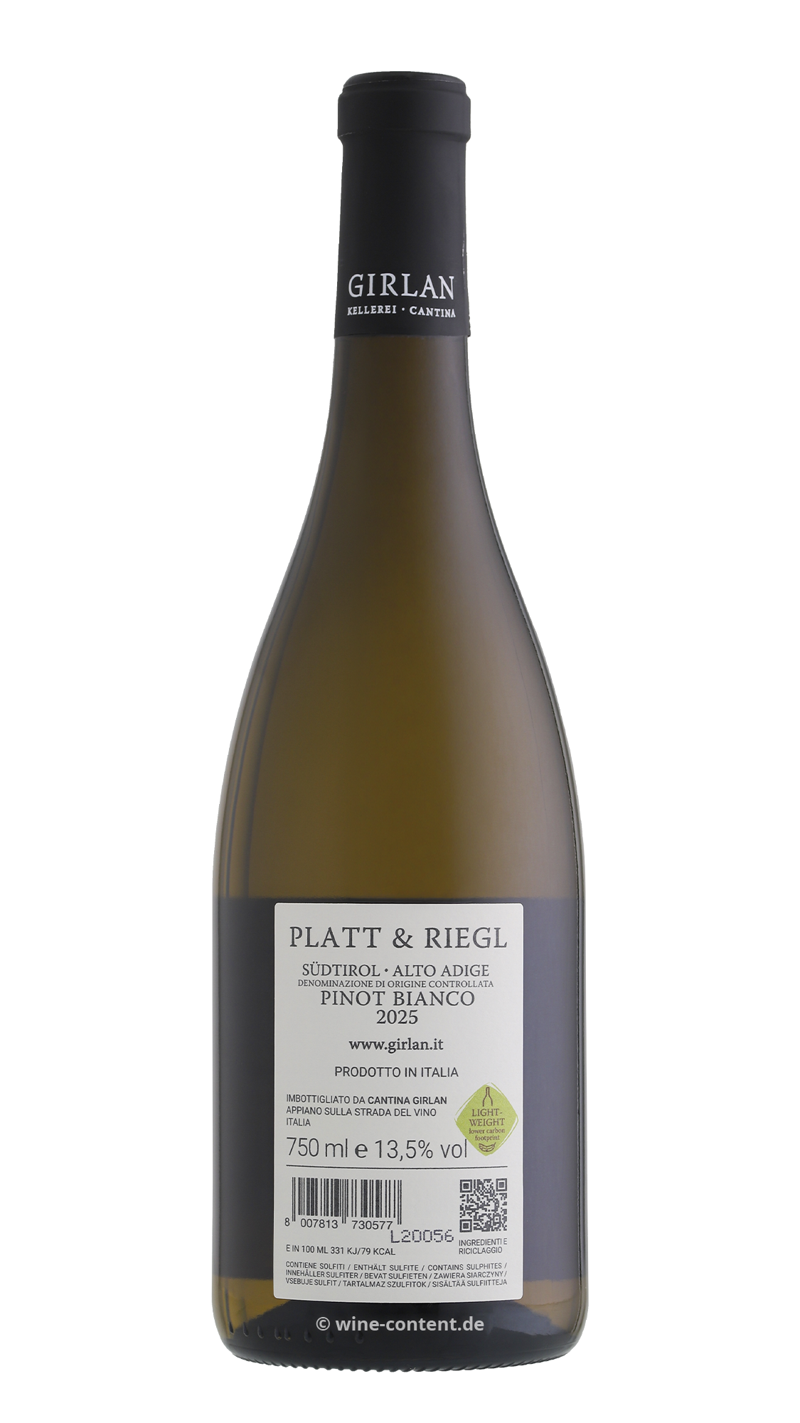 Pinot Bianco 2025 Platt & Riegl