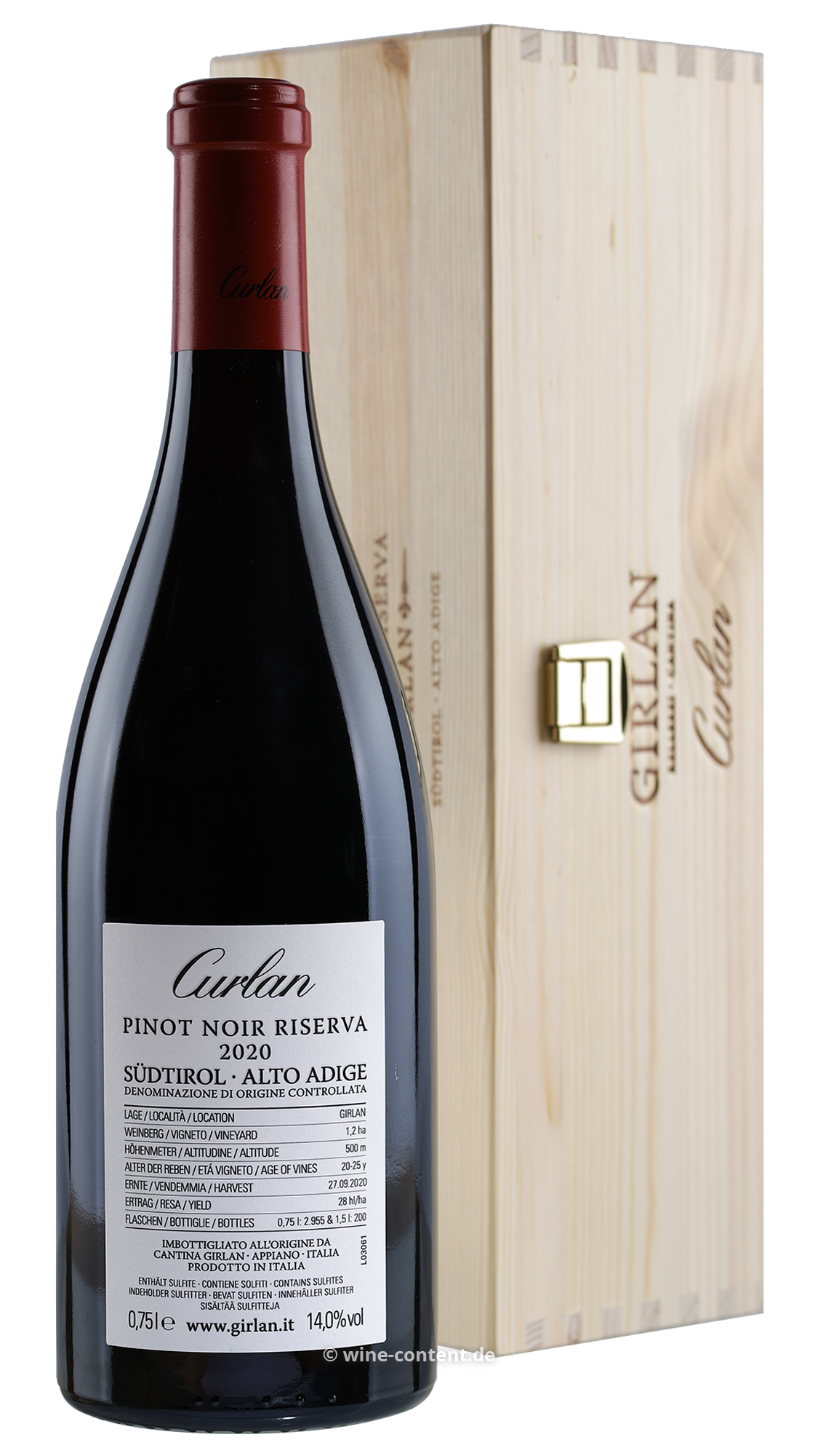 Pinot Noir Riserva 2020 Curlan
