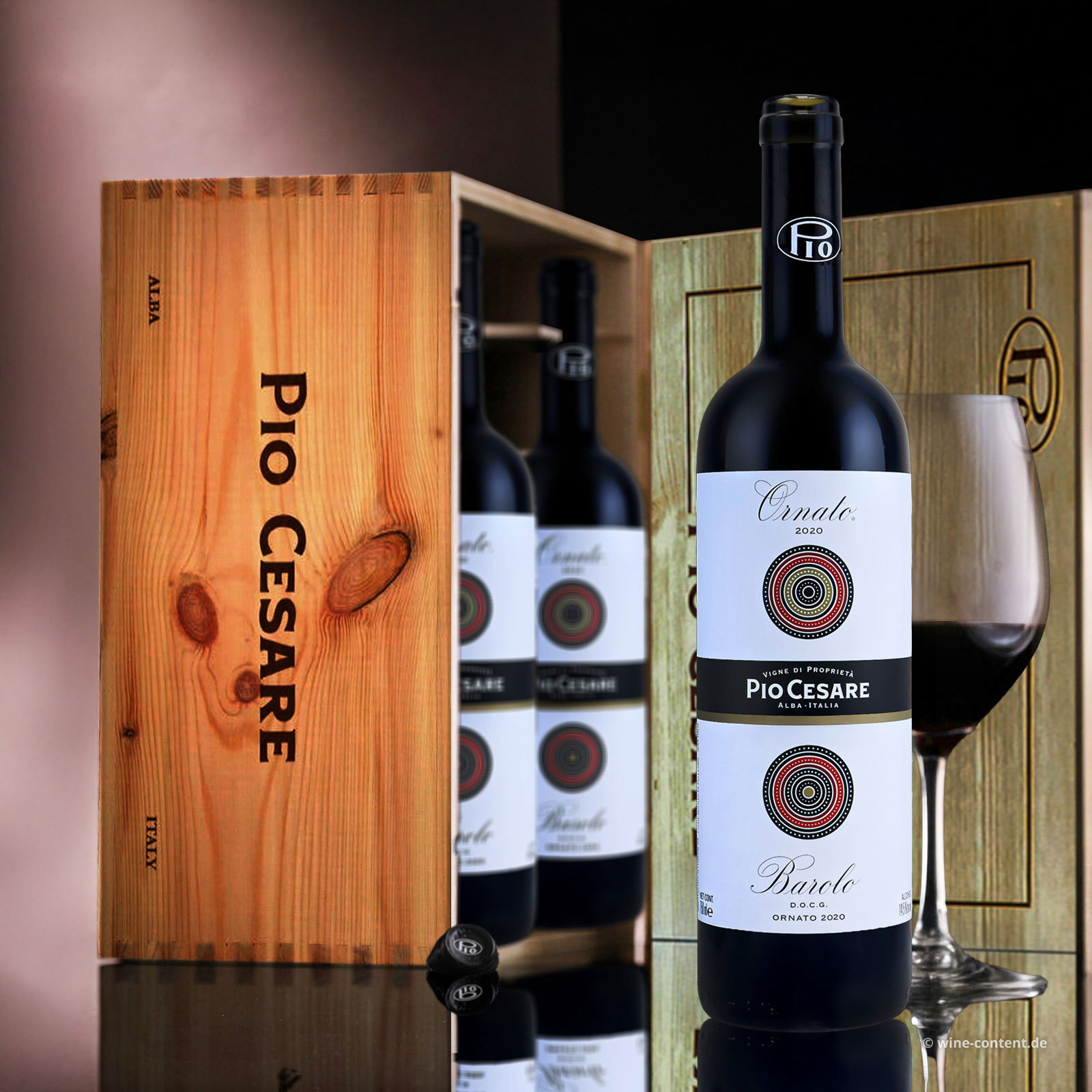 6er-Holzkiste Barolo 2020 Ornato
