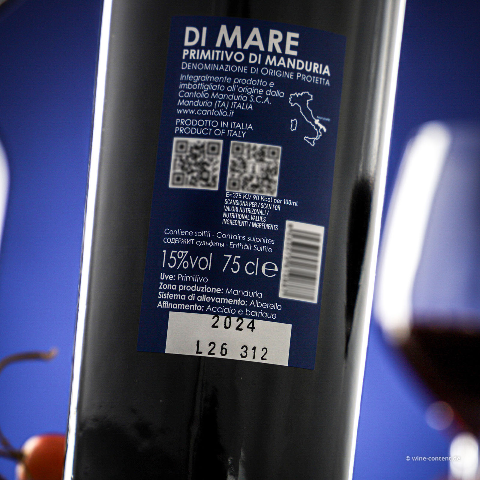 Primitivo di Manduria 2024 di Mare 15,0
