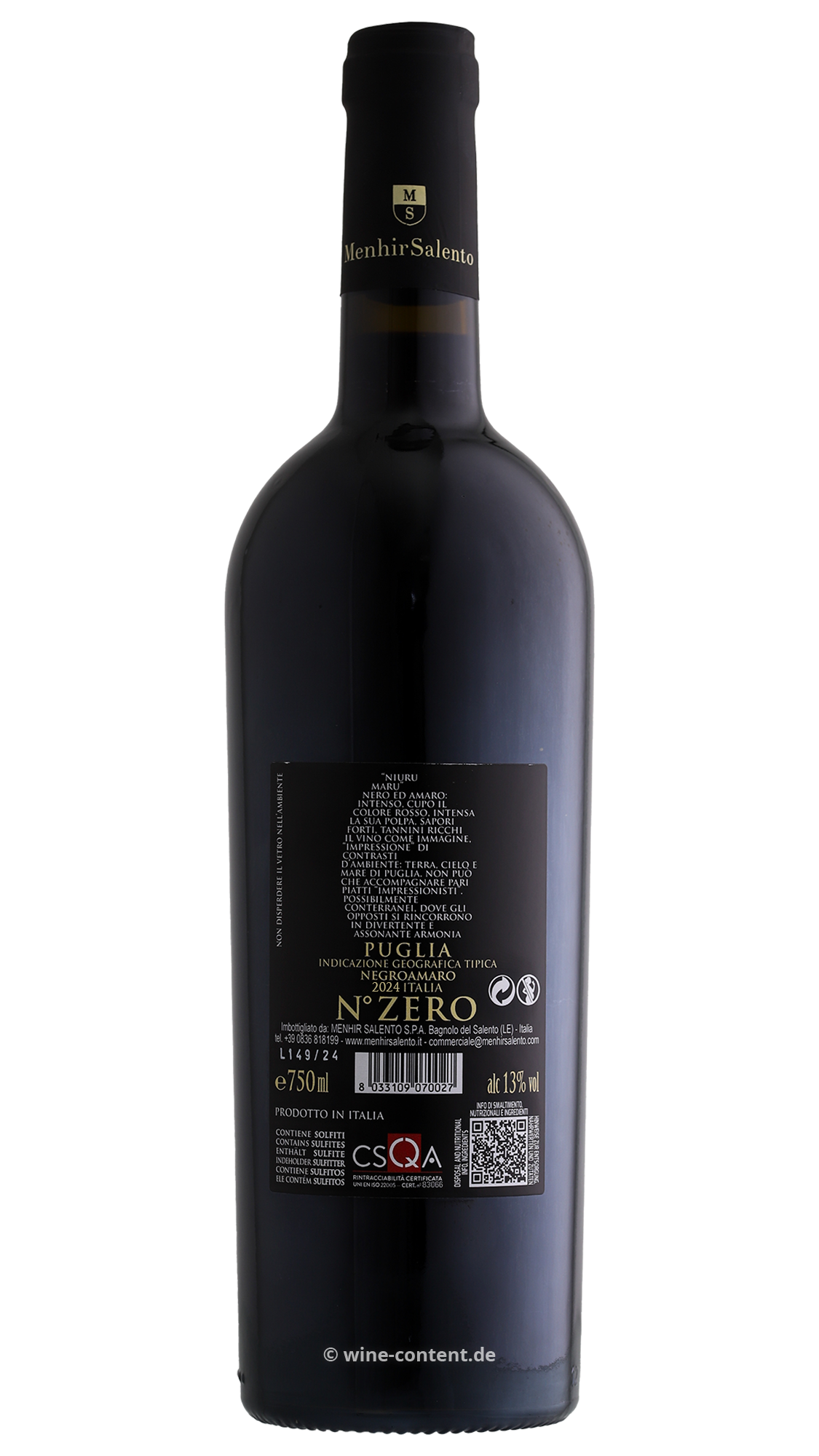 Negroamaro 2024 N° Zero