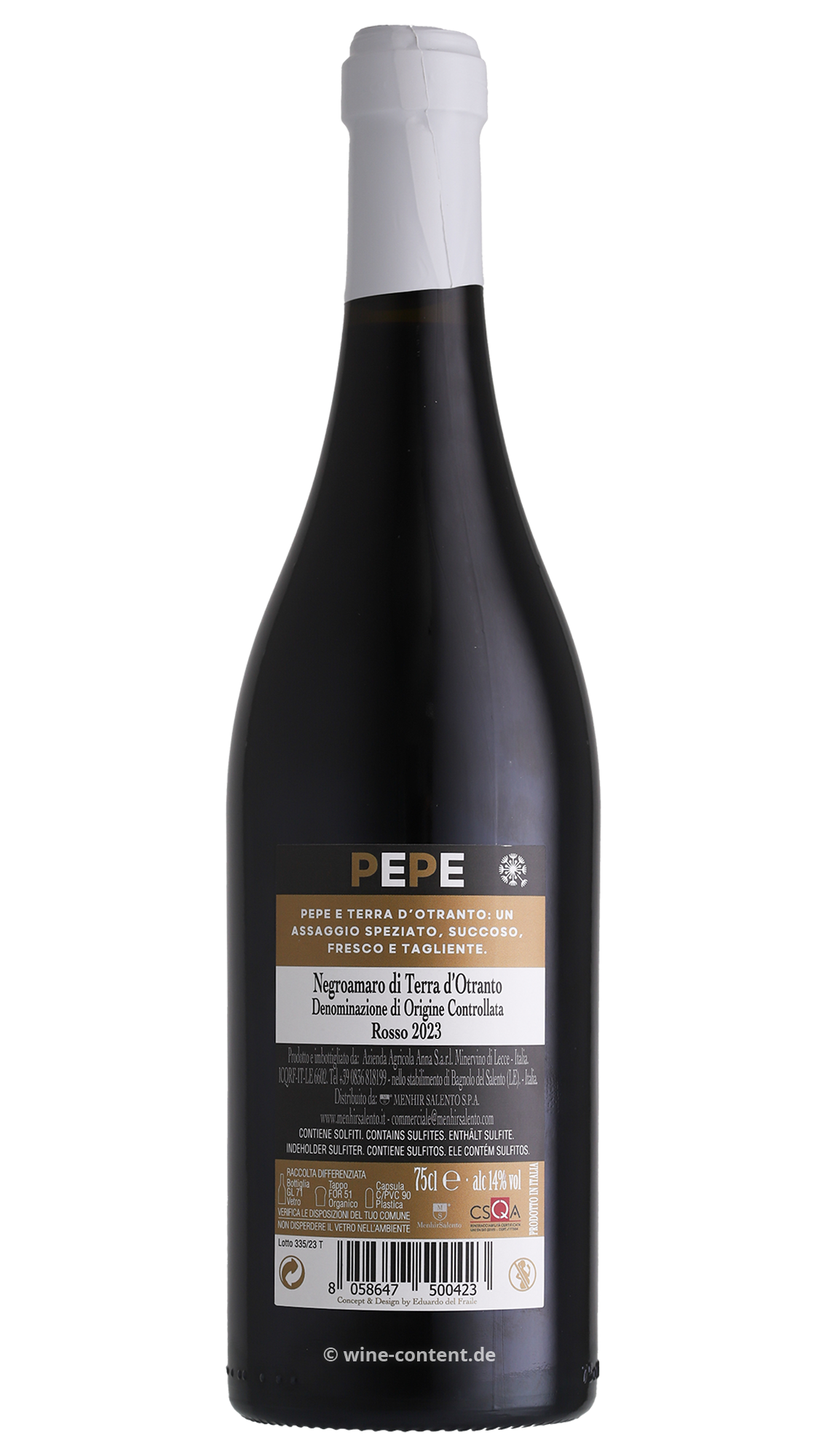 Negroamaro Terra d'Otranto 2023 Pepe