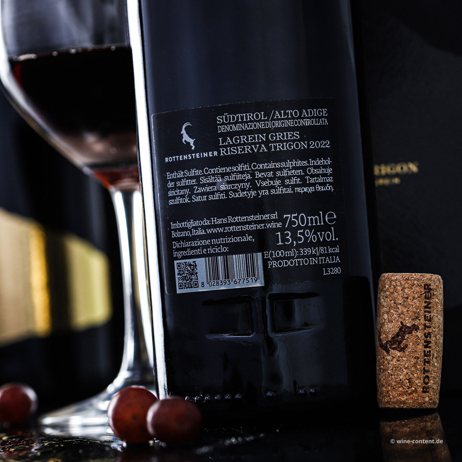 3er-Paket Lagrein Riserva 2022 Trigon in Einzelverpackung