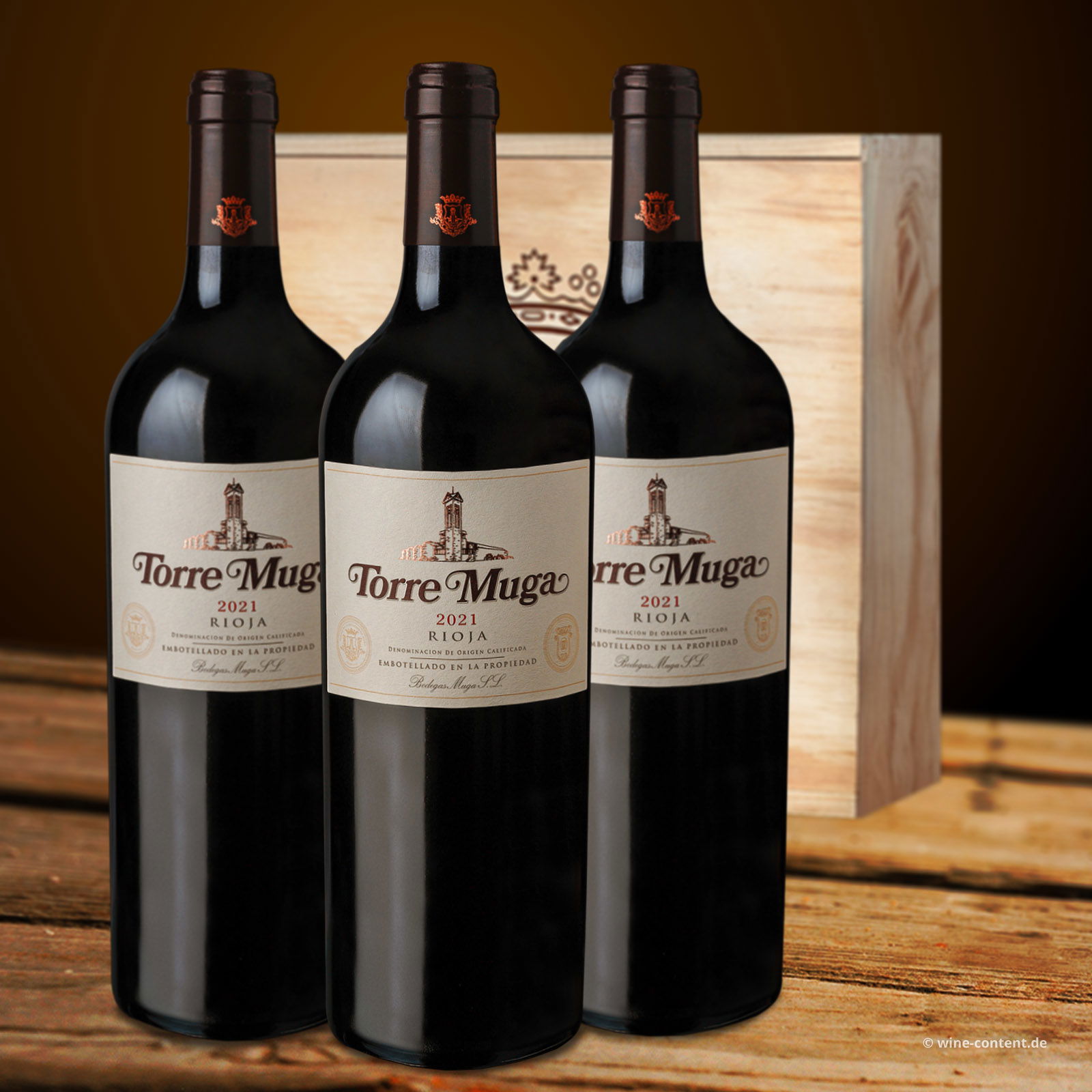 3er-Holzkiste Torre Muga 2021