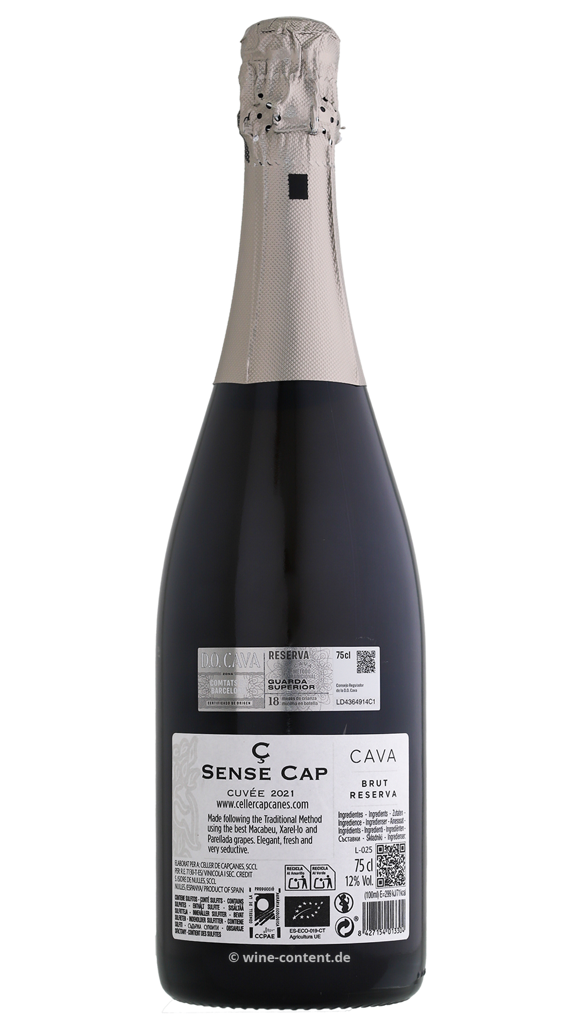 Cava Reserva 2021 Sense Cap Brut Bio