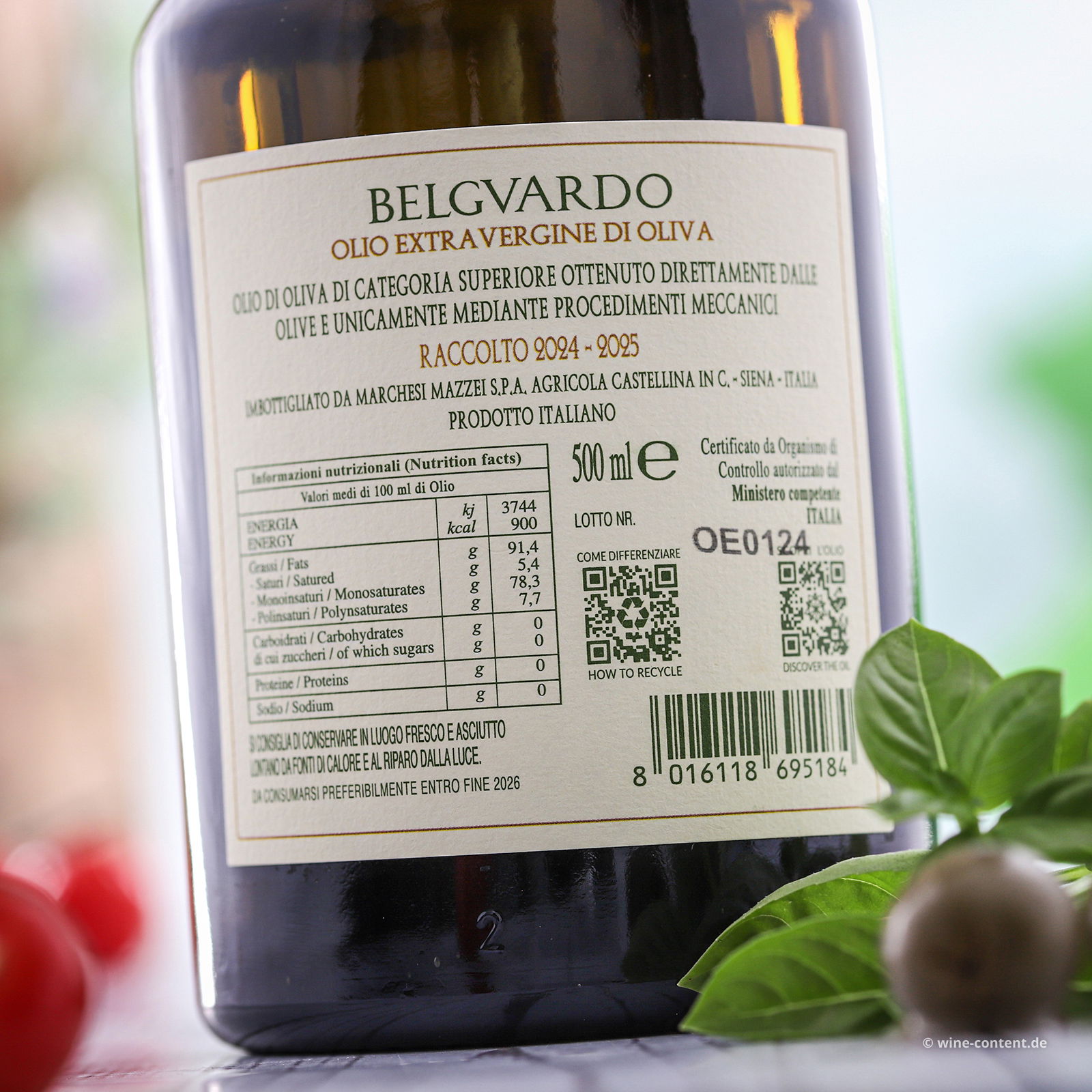 0,5 L Olivenöl Extra Vergine 2024 Belguardo