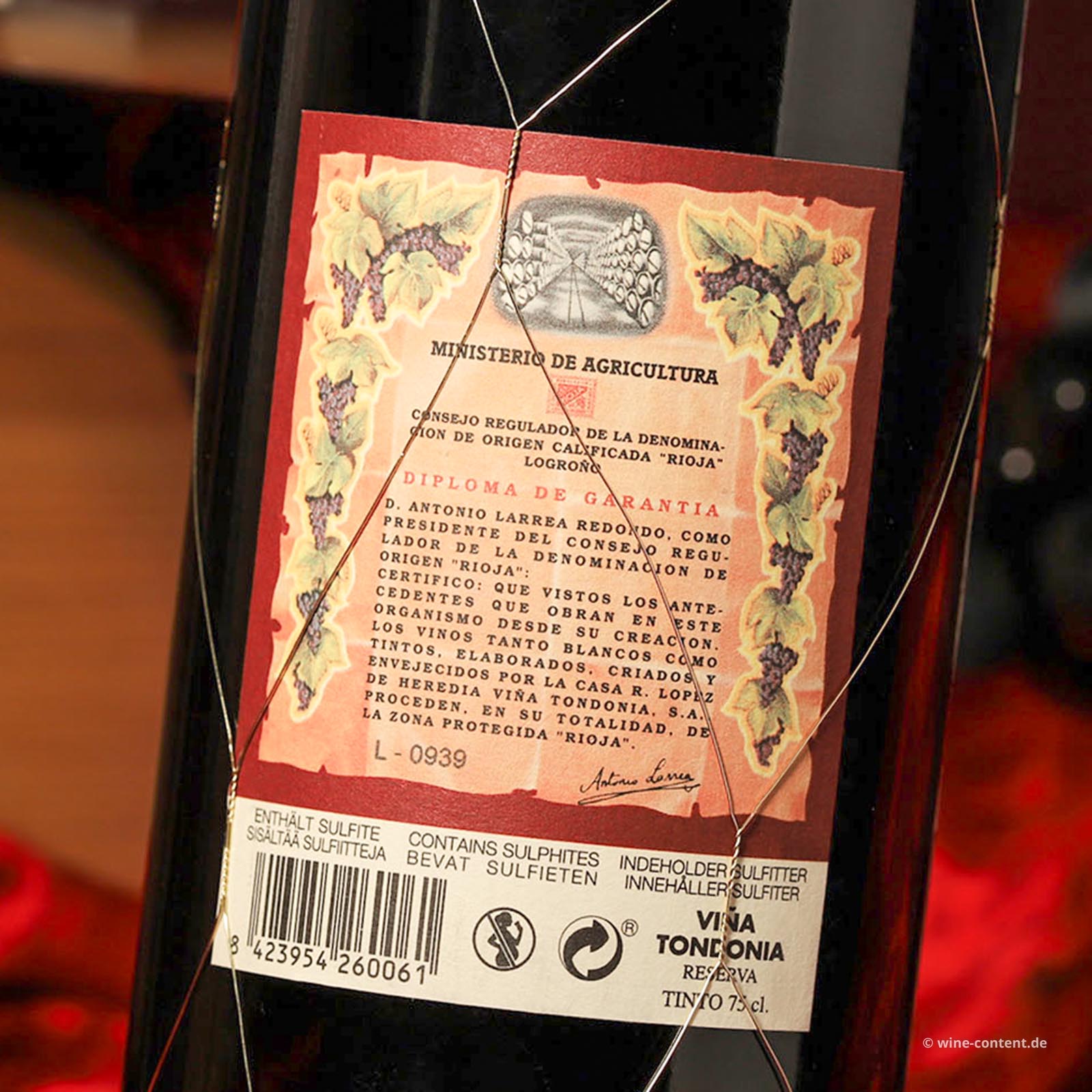 Rioja Reserva 2012 Viña Tondonia