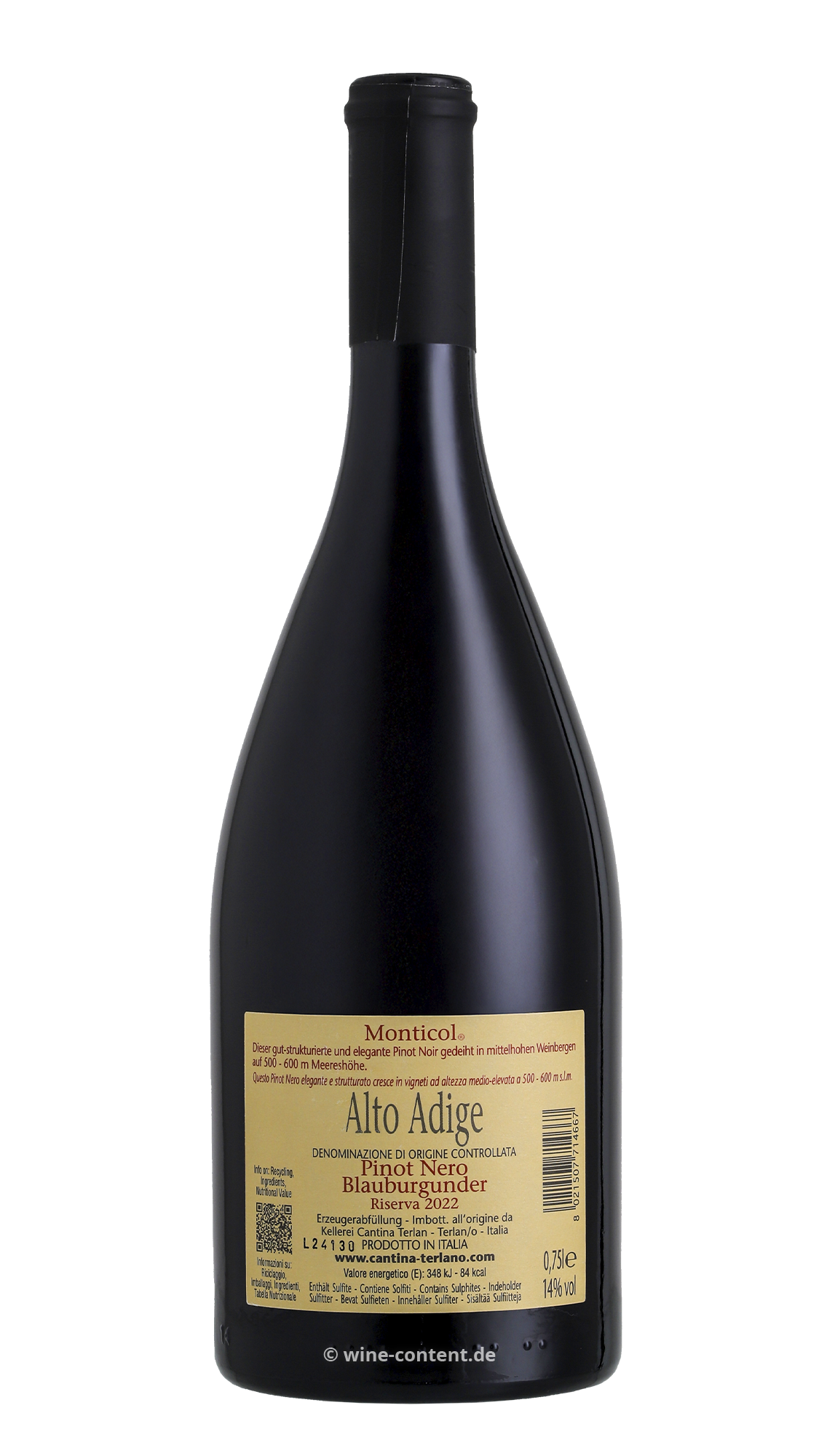 Pinot Noir Riserva 2022 Monticol