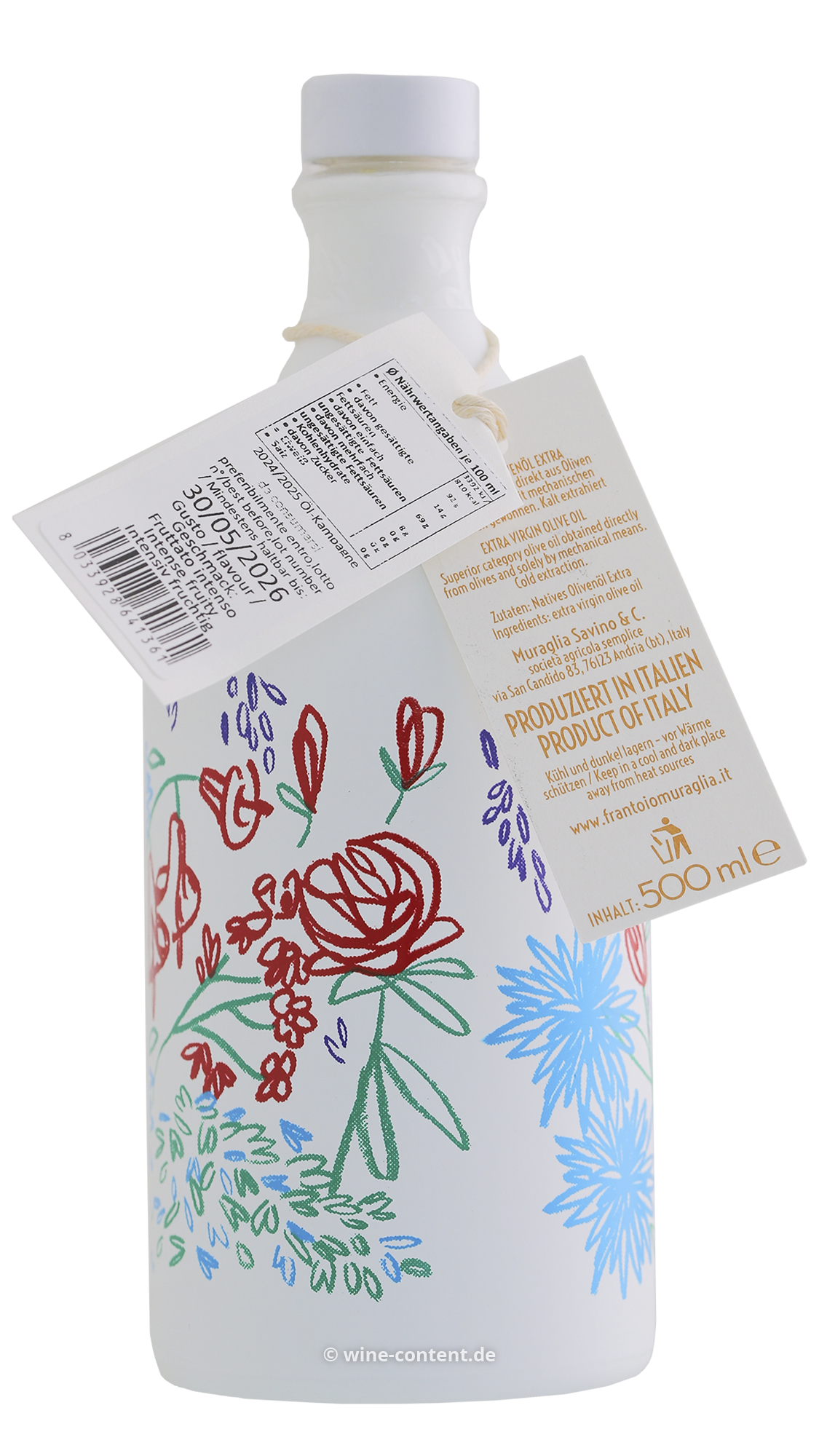 0,5 L Olivenöl Extra Vergine 2024 Fruttato Intenso Coolors Fiorato
