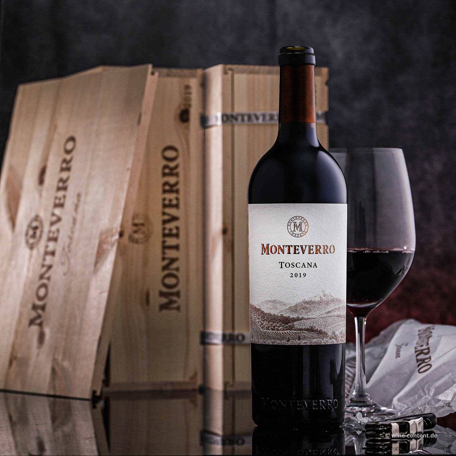 3er-Holzkiste Monteverro 2019 Bio