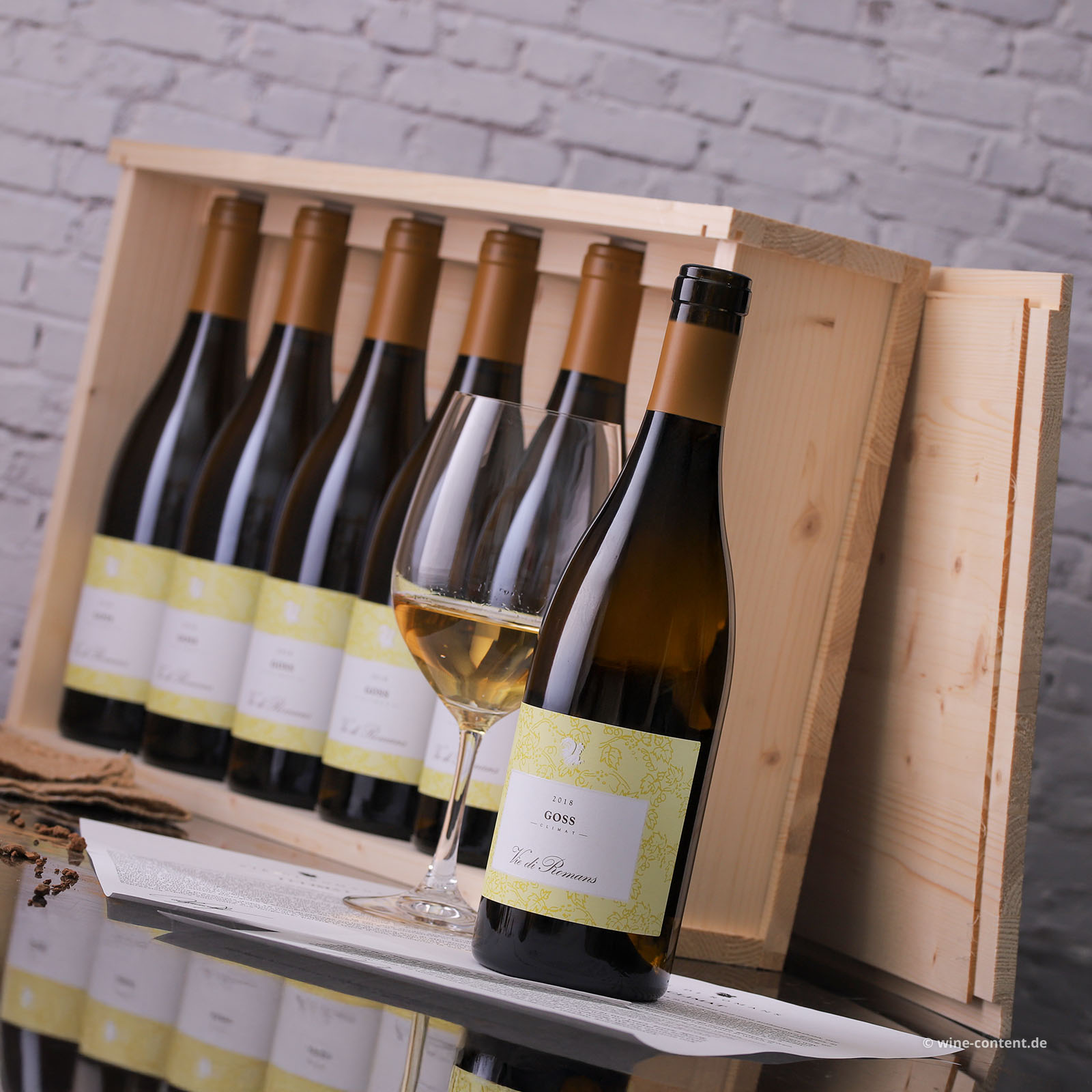 6er-Holzkiste Chardonnay 2018 Goss Climat