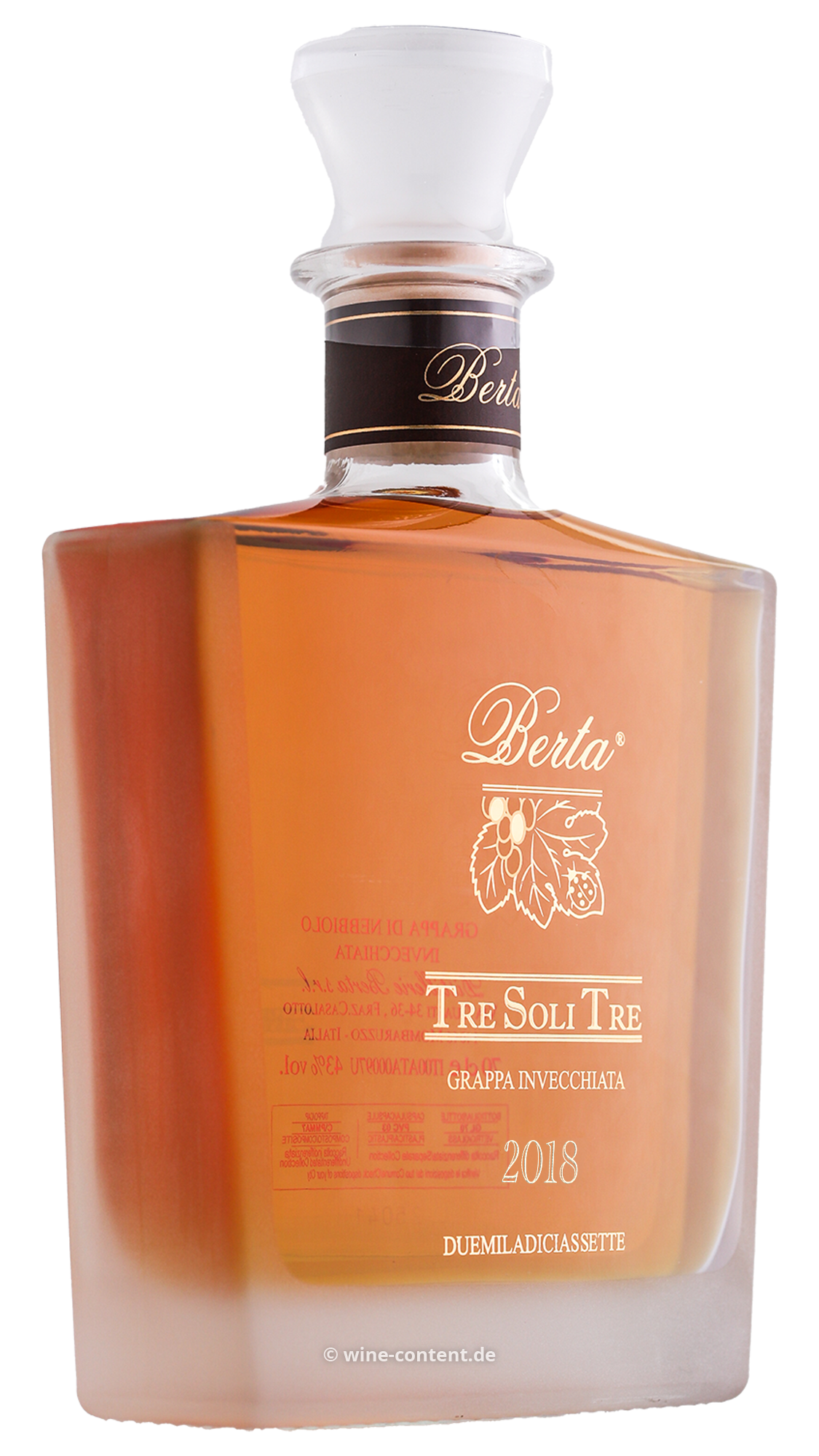Grappa di Nebbiolo Invecchiata 2018 Tre Soli Tre