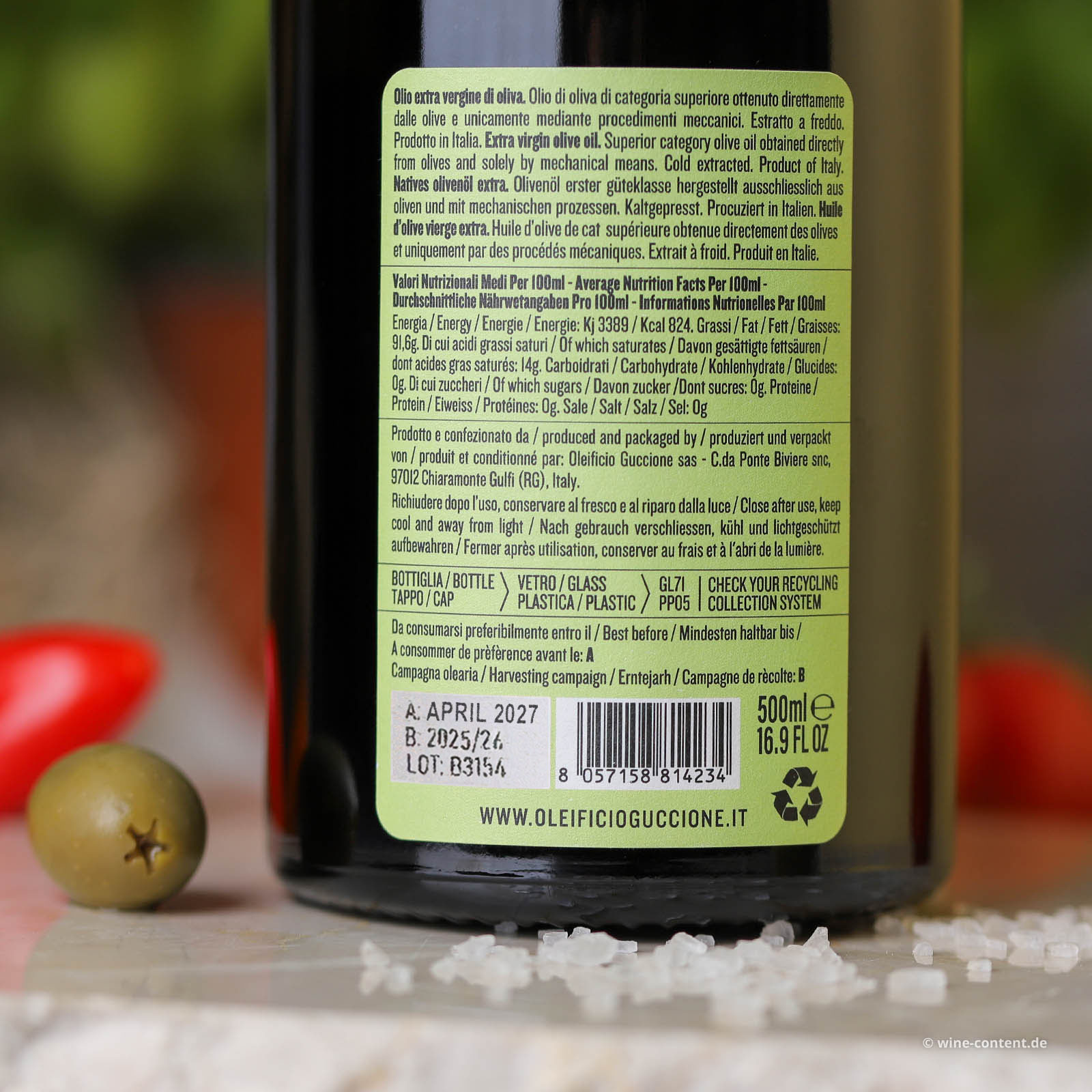 0,5 L Olivenöl Extra Vergine 2025 Fruttato Medio