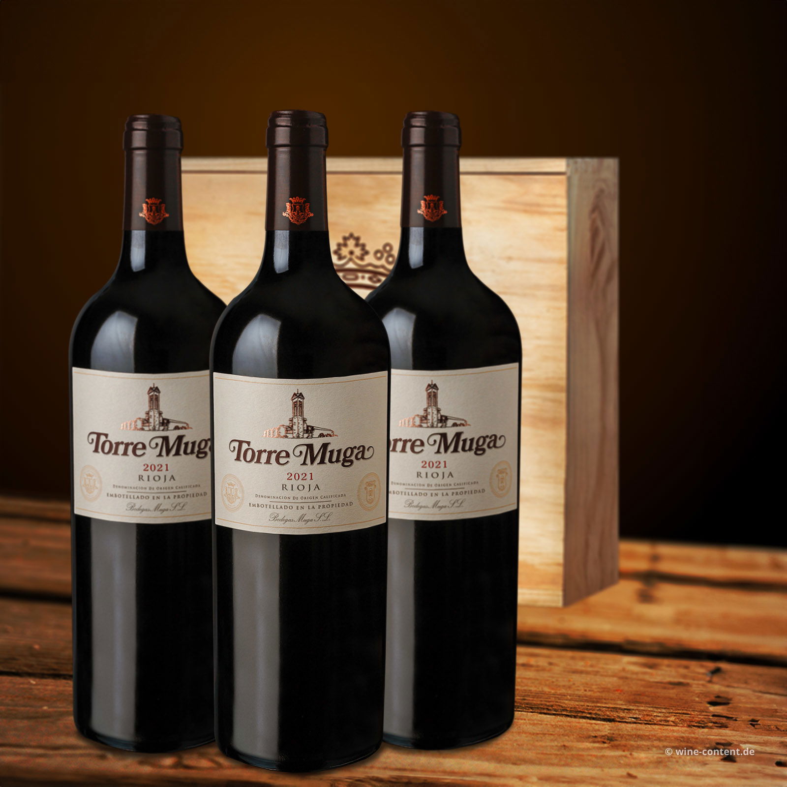 3er-Holzkiste Torre Muga 2021