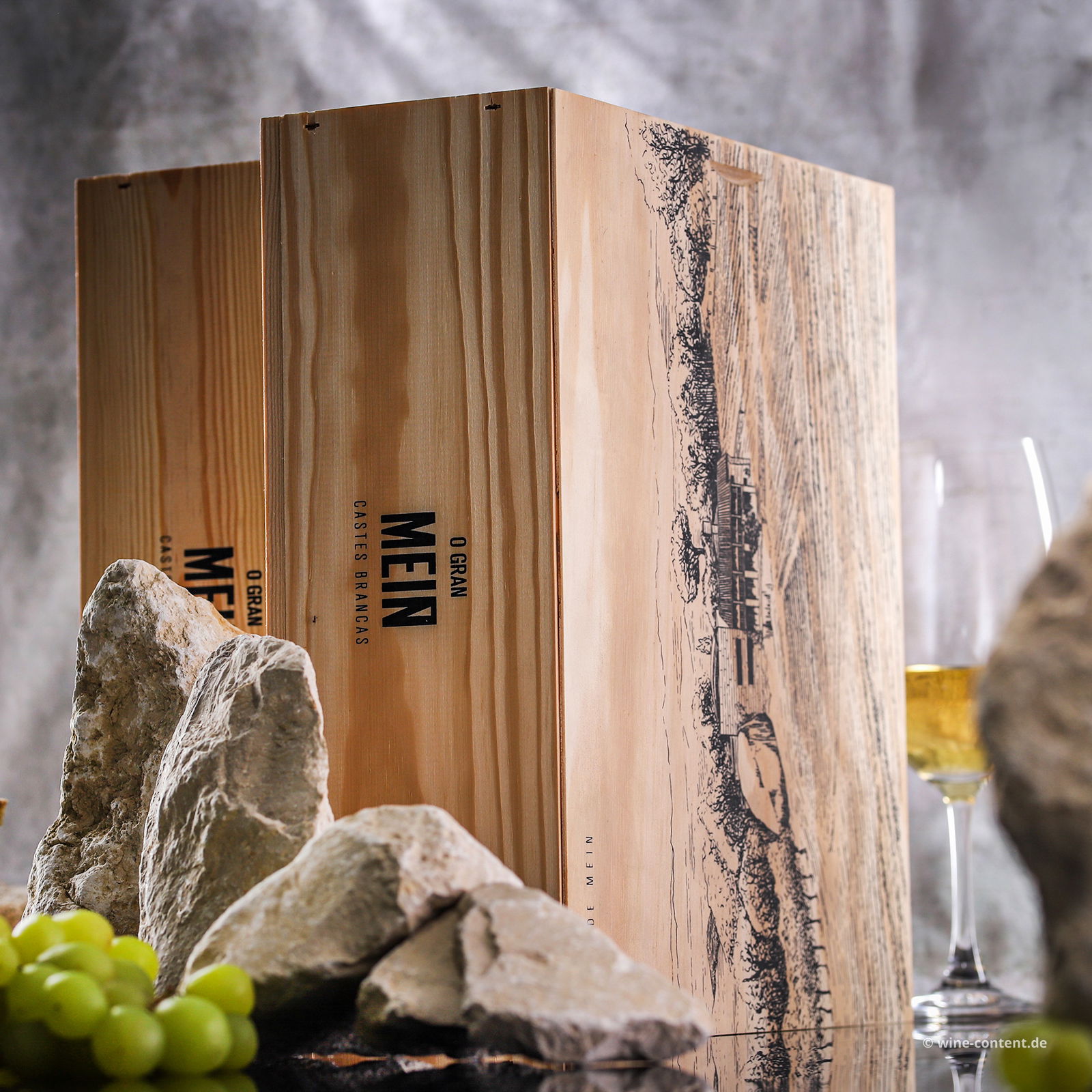 6er-Holzkiste Ribeiro Blanco 2020 O Gran Meín