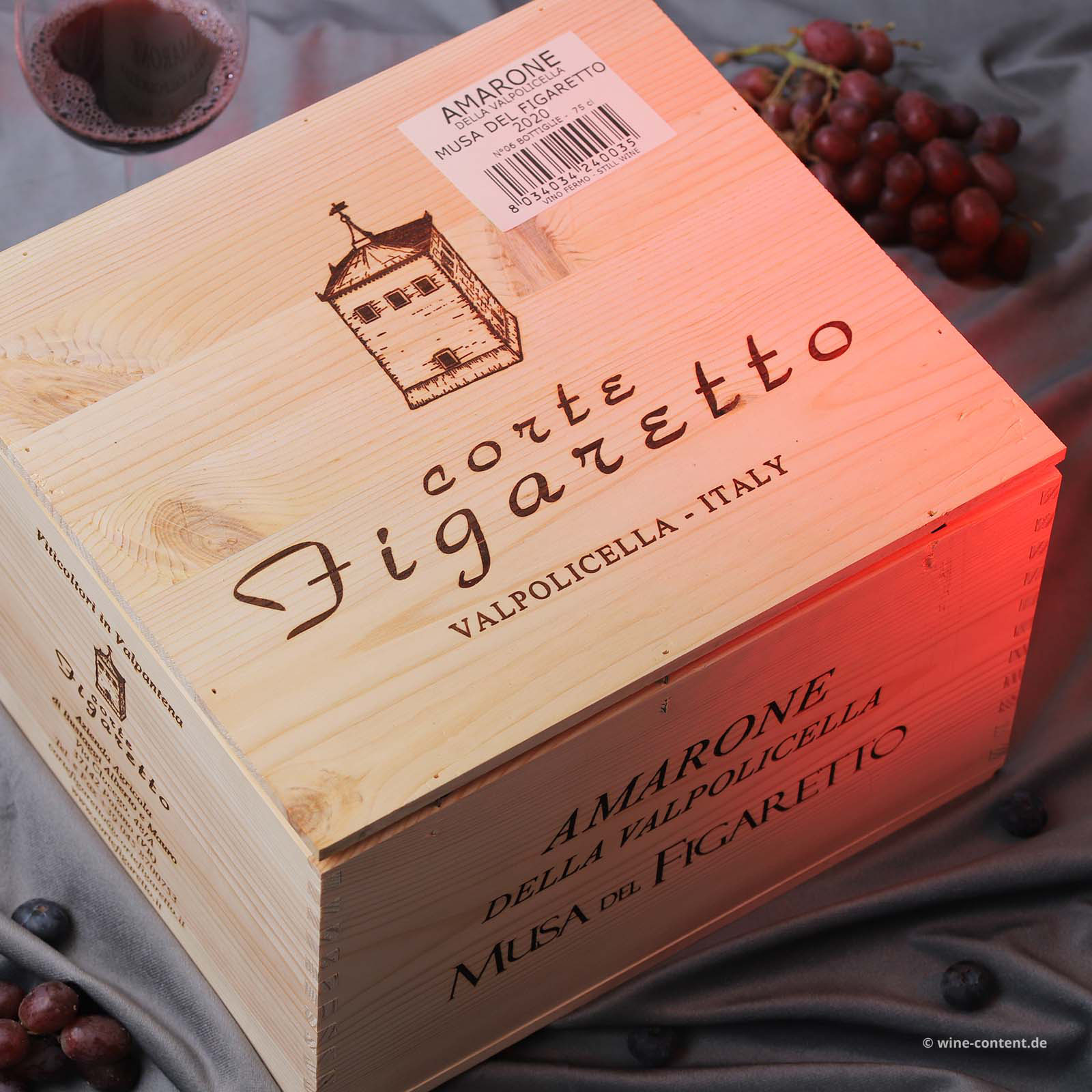 6er-Holzkiste Amarone Valpantena 2020 Musa del Figaretto