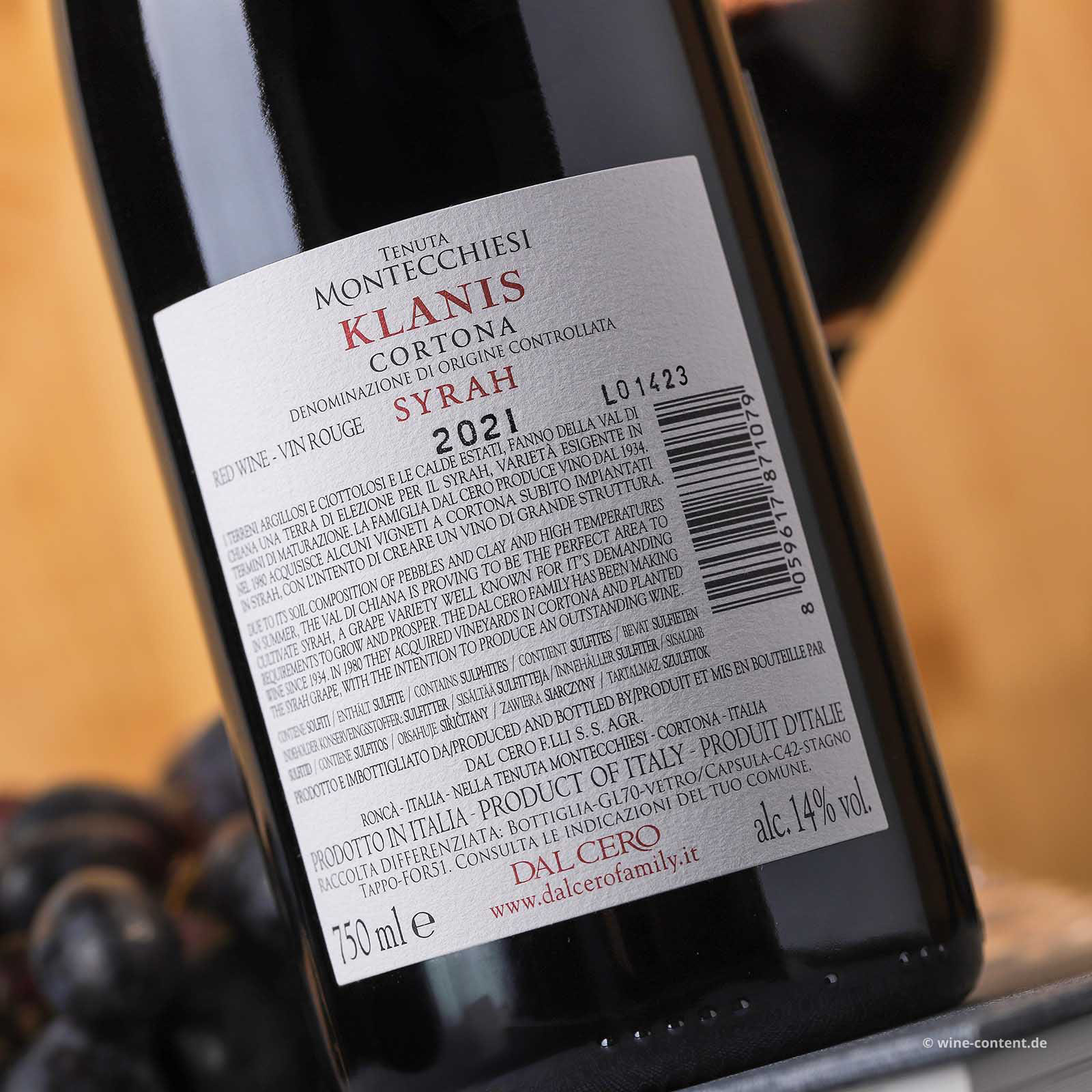 Syrah Cortona 2021 Tenuta Montecchiesi Klanis